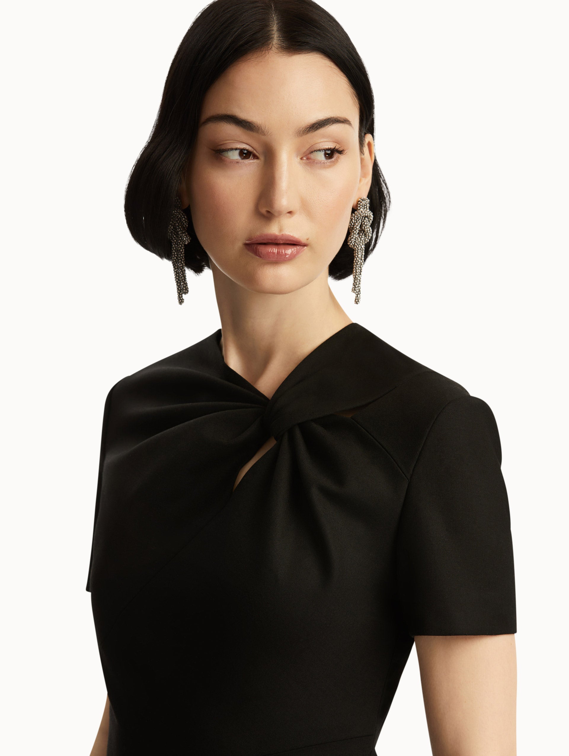 Elegant Twist Detailed Wool Dress for Women - Soft & Comfortable Winter Wear - Perfect for Office, Parties & Holiday Outfits