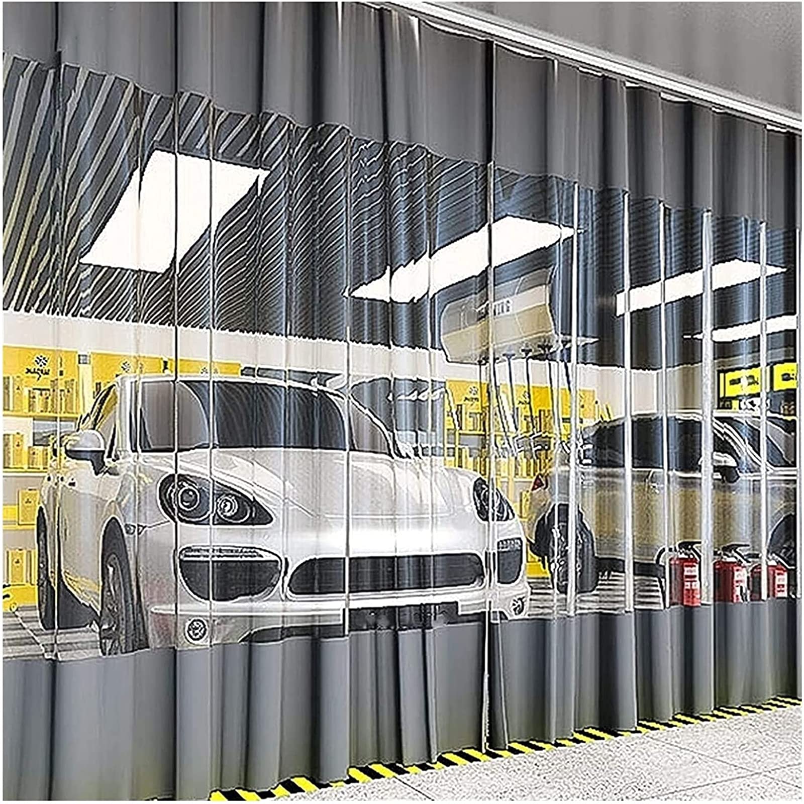 Heavy Duty Tarpaulin Garage Tent Side Panel with Rustproof Grommets - 1.5m×2m (5ft×6ft) Waterproof Partition Curtain for Outdoor Workshop, Car Wash, Factory & Warehouse Protection