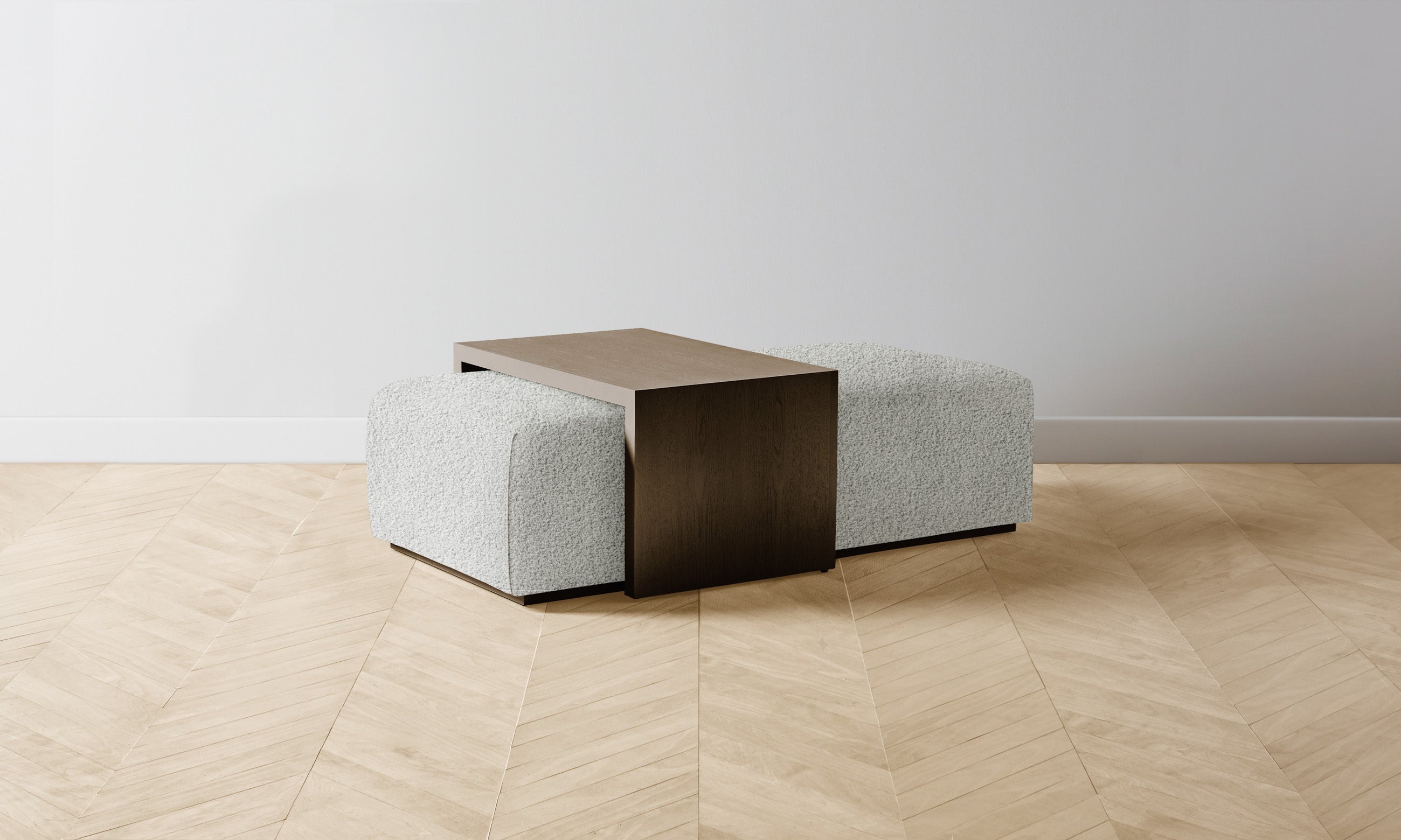 The Bowery Ottoman - Woolen Bouclé Cliff Upholstered Storage Bench | Modern Living Room, Bedroom & Entryway Furniture for Home Decor