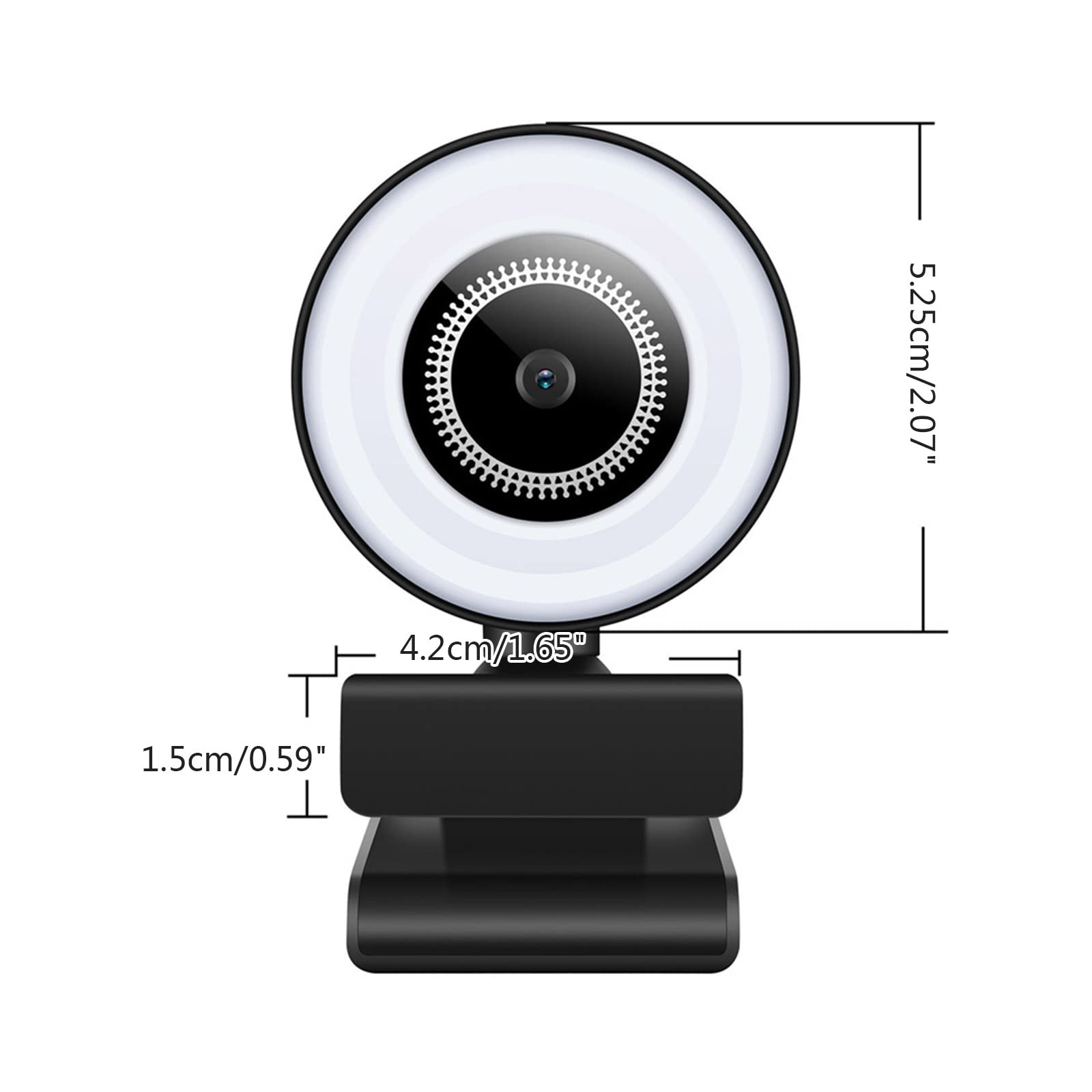 Bydezcon B12 1080P HD Webcam with Built-in Fill Light, Rotatable USB Computer Camera for Video Conferencing, Live Streaming, Online Learning & Remote Meetings - Perfect for Zoom, Skype, Teams & Webinars