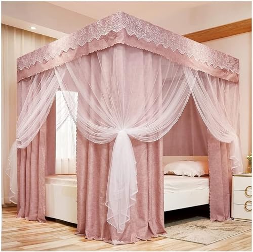 Luxury Princess Bed Canopy for Girls - Double Layer Mosquito Net with Bracket, 200x220x200cm Shading & Dustproof Bed Curtain (Color A1) - Perfect for Kids' Bedrooms, Fairy Tale Themed Decor & Cozy Sleep