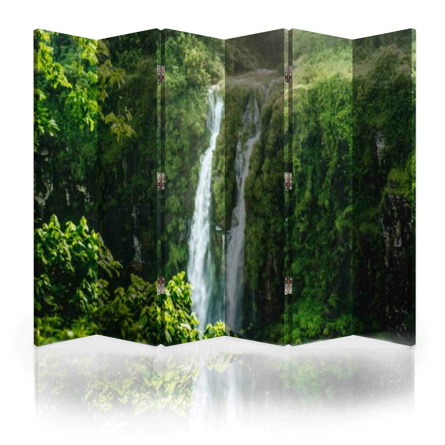 6-Panel Canvas Room Divider Screen - Iguazu Falls Brazil Argentina Landscape Print - Folding Privacy Partition for Living Room, Bedroom & Office
