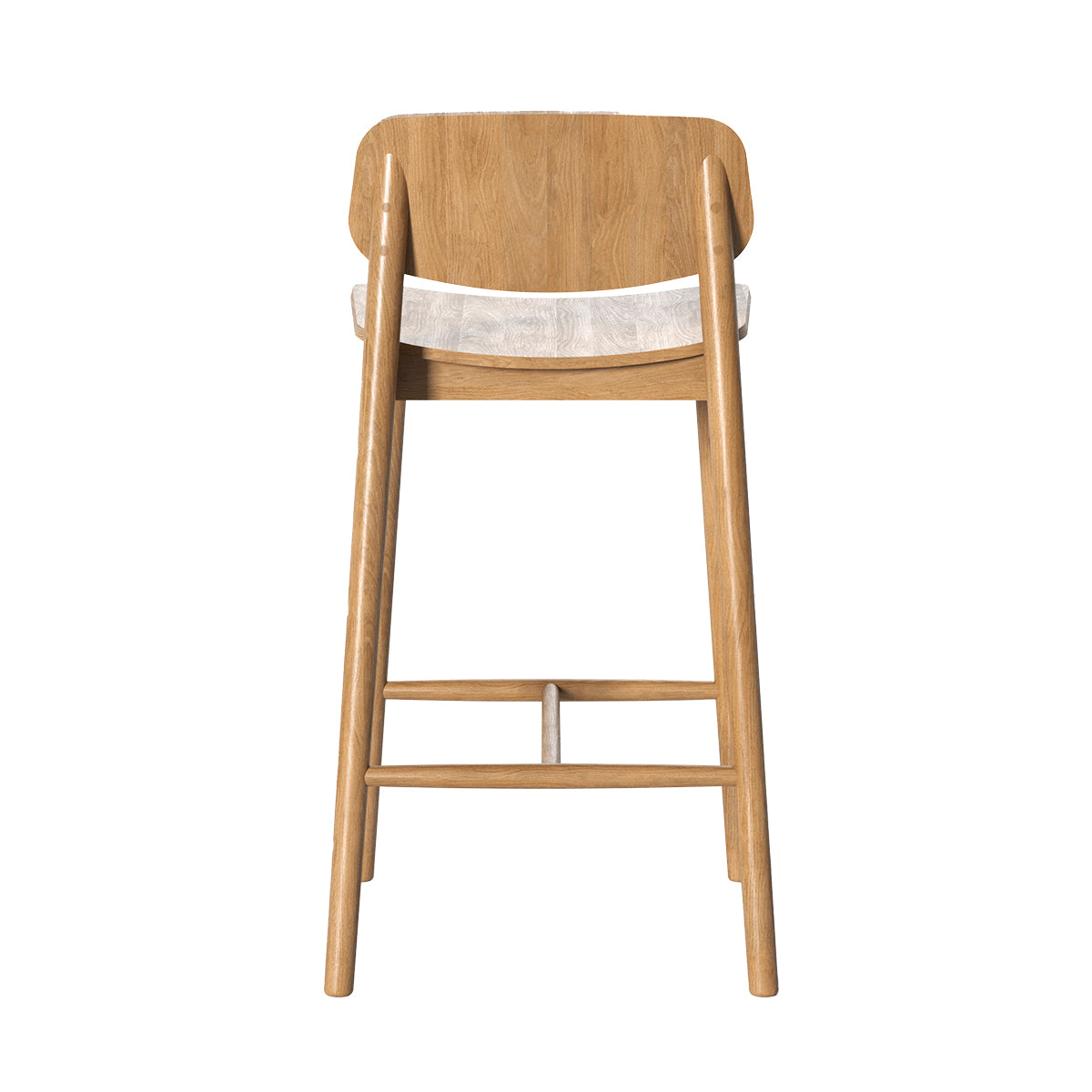 Premium Lando Timber Bar Stool - Solid Wood Counter Height Stool with Backrest - Perfect for Kitchen Islands, Breakfast Bars & Home Decor