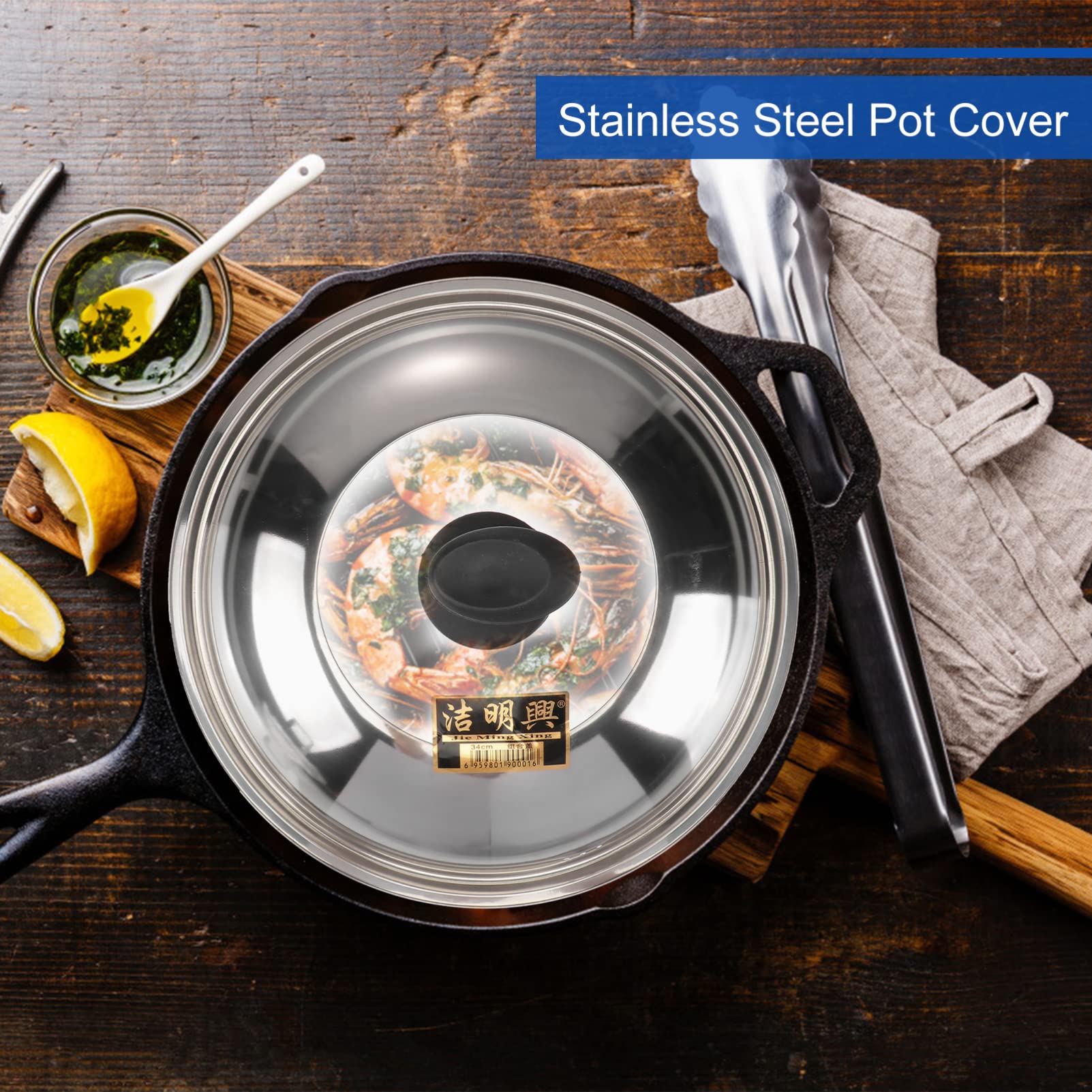 Stainless Steel Pot Cover - Oil Splash Guard for Cooking, Frying & Boiling - Heat-Resistant Kitchen Lid for Safe & Clean Stovetop Use - Perfect for Pans, Skillets & Stock Pots