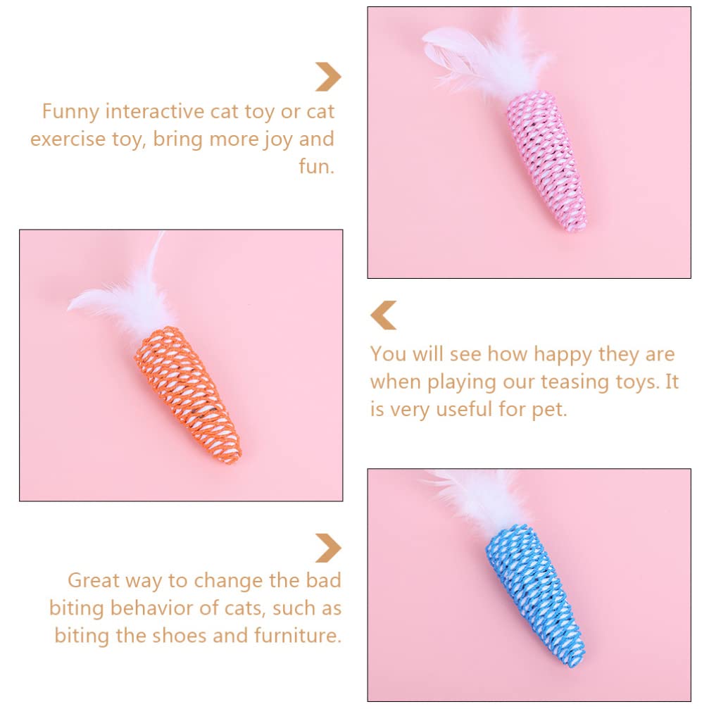 Balacoo 4-Pack Cat Carrot Chew Toys - Dental Chew Ball & Braided Rope Catnip Toys for Kittens and Small Dogs - Interactive Indoor Play, Teething Relief, and Stress Relief for Pets
