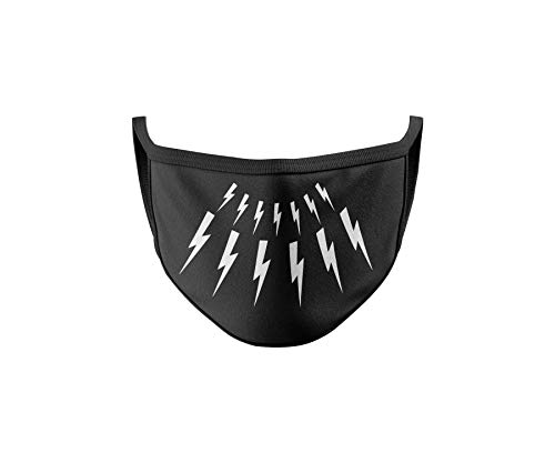 David Rose Lightning Bolt Face Mask - Reusable & Washable Cloth Mask for Adults - Fashionable & Comfortable - Perfect for Daily Wear, Travel, and Outdoor Activities