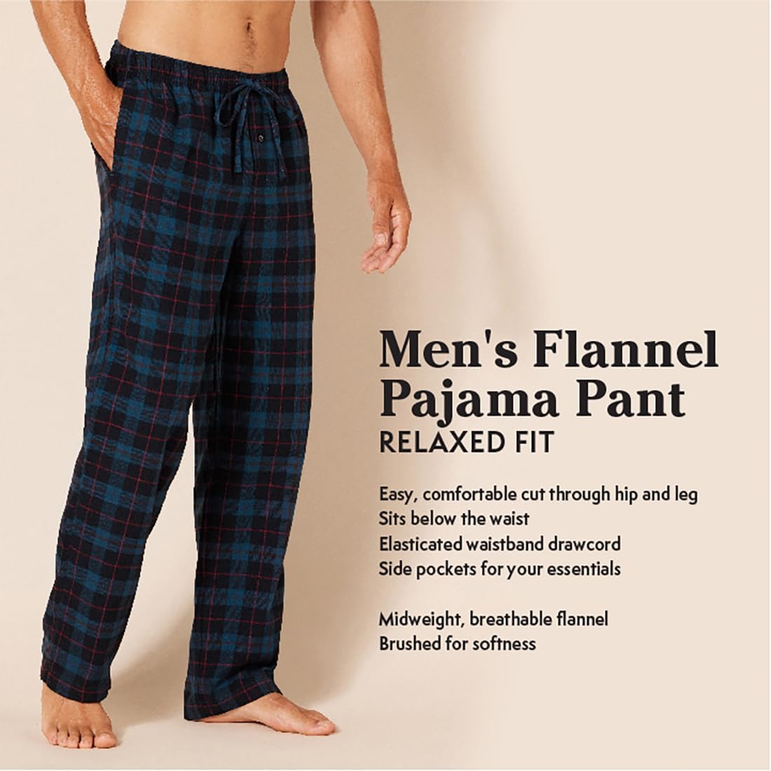 Amazon Essentials Men's Flannel Pajama Pants - Soft & Comfortable Sleepwear for Lounge & Relaxation at Home (Discontinued Colors)