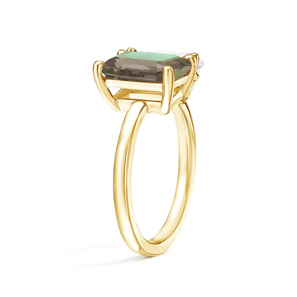 Personalized Alexandrite Toi et Moi Anniversary Ring - Custom Birthstone Jewelry for Couples, Engagements & Romantic Gifts