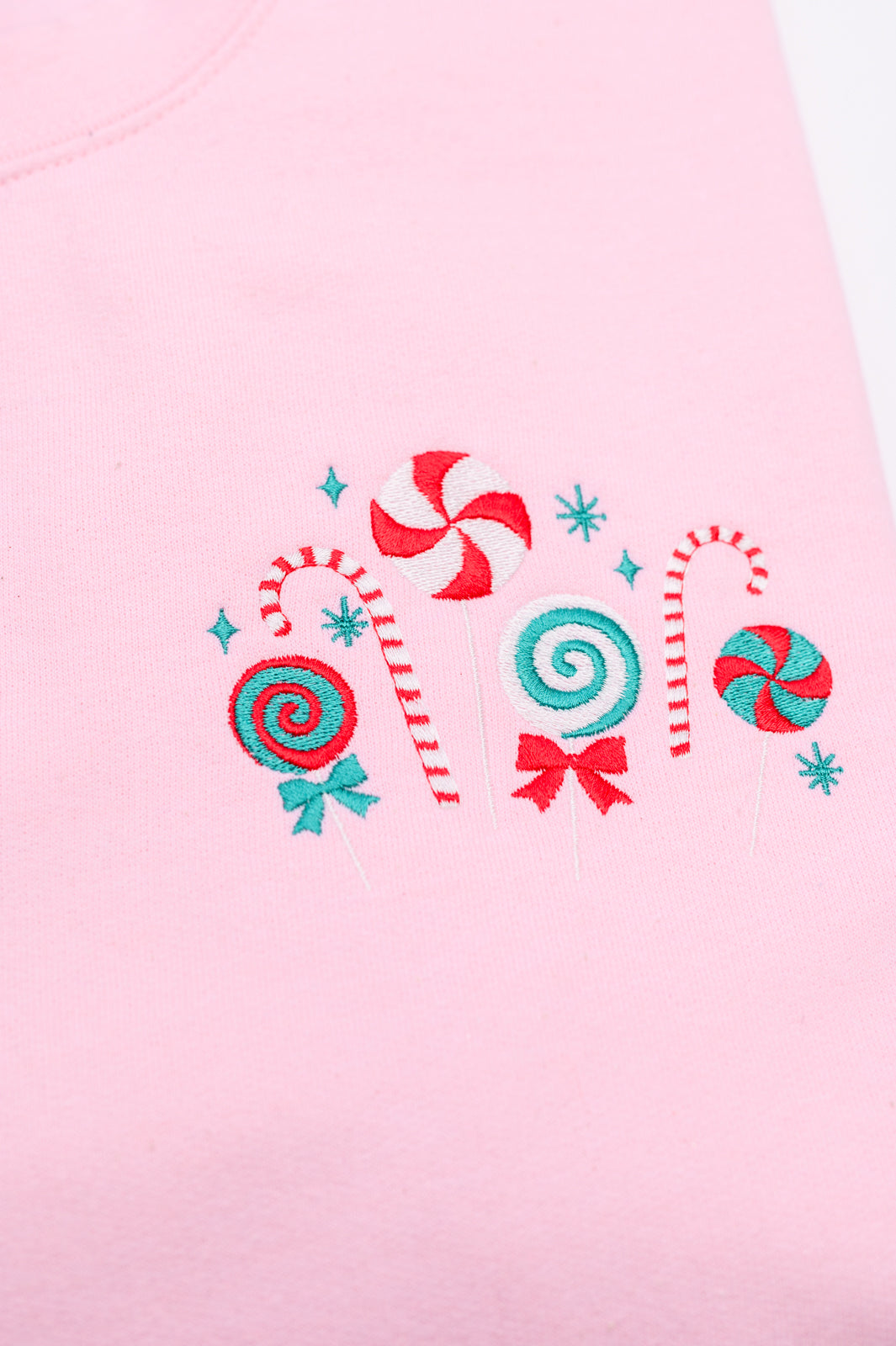 Christmas Candy Embroidered Sweatshirt - Festive Holiday Sweater for Women & Men | Cozy Winter Pullover with Sweet Design | Perfect for Xmas Parties, Family Gatherings & Gift Giving