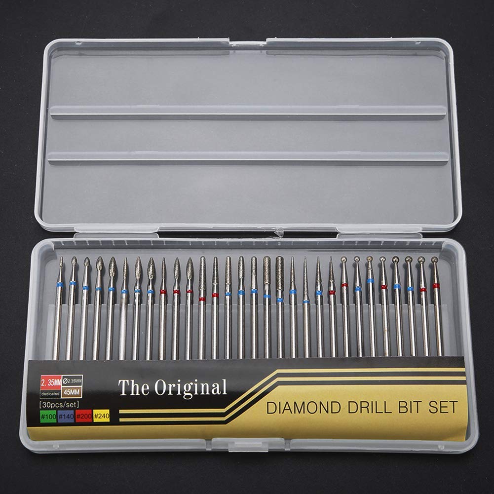 30Pcs Professional Nail Drill Bit Set for Manicure & Pedicure - Cuticle Cleaner, Dead Skin Remover, Nail File Accessories - Perfect for Nail Salons, Home Use & DIY Nail Care