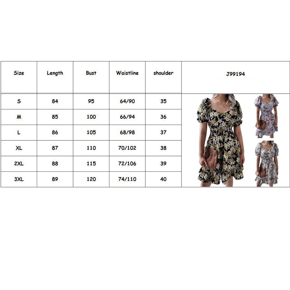 Floral Print Women's Summer V-Neck Midi Dress with Bell Sleeves & Ruffle Hem - Perfect for Beach Vacations, Garden Parties & Date Nights