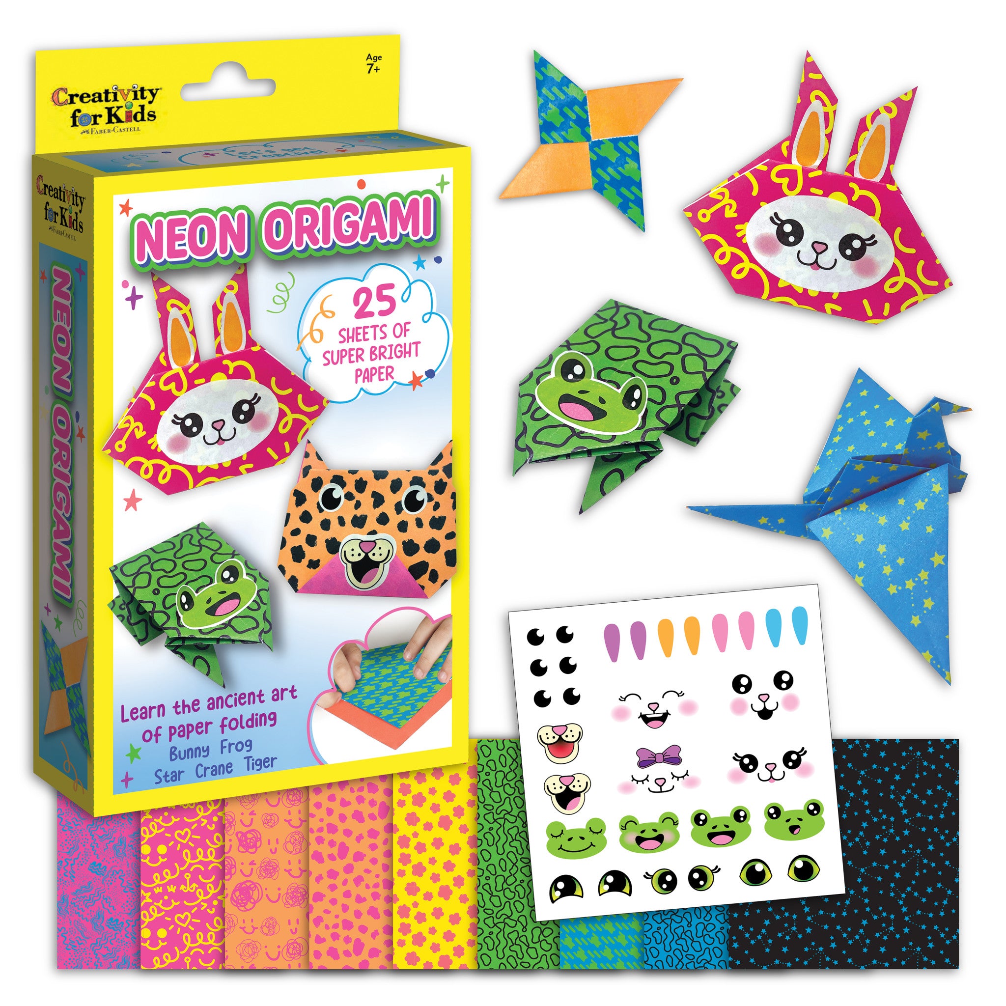 Neon Origami Mini Kit - DIY Paper Folding Craft Set for Kids & Adults - Perfect for Parties, Gifts & Creative Home Decor #6503000