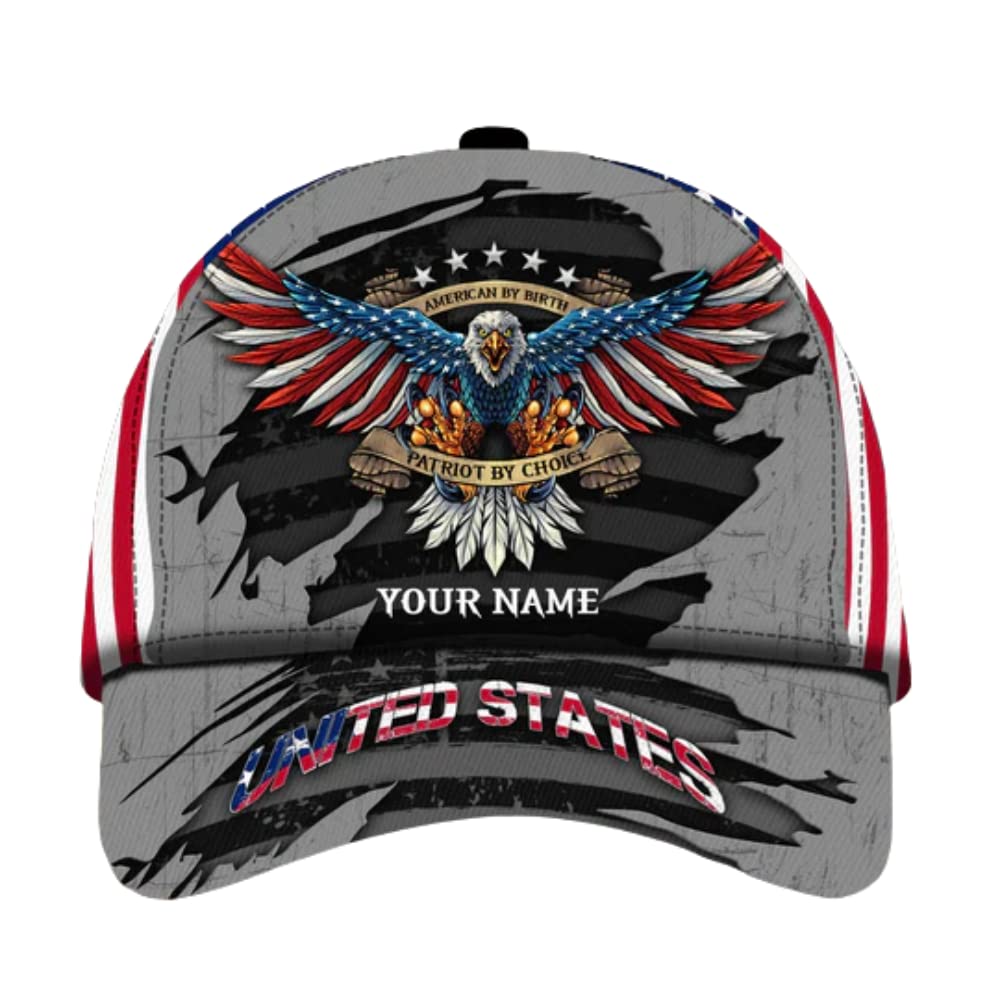 Rolica - Patriotic Eagle 3D Embroidered Baseball Cap for Men & Women | Adjustable Snapback Hat | USA Flag Design for Outdoor, Sports & Casual Wear