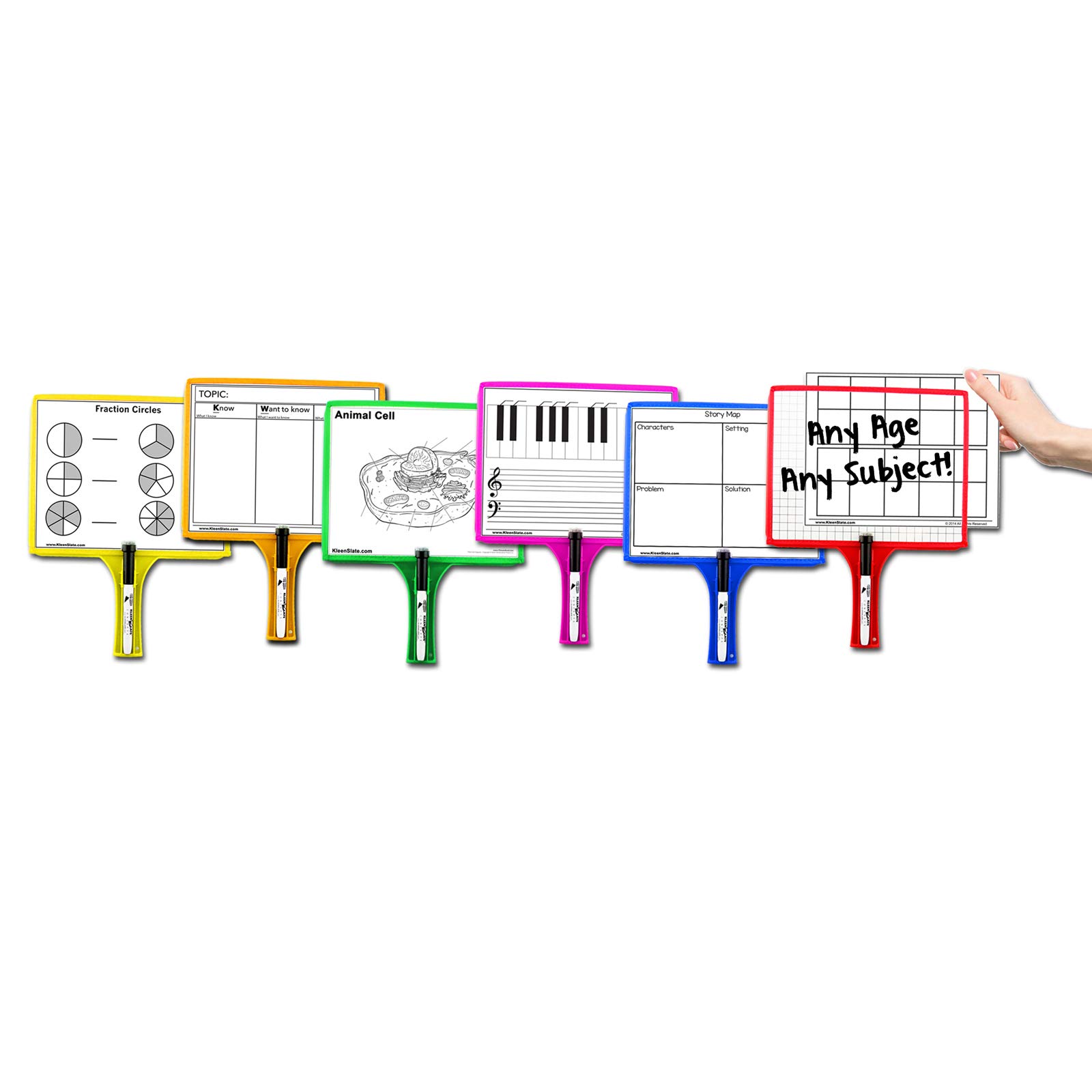 KleenSlate Customizable Rectangular Dry Erase Board Kit with Clear Dry Erase Sleeves - 24 Pack for Classroom, Office & Home Organization