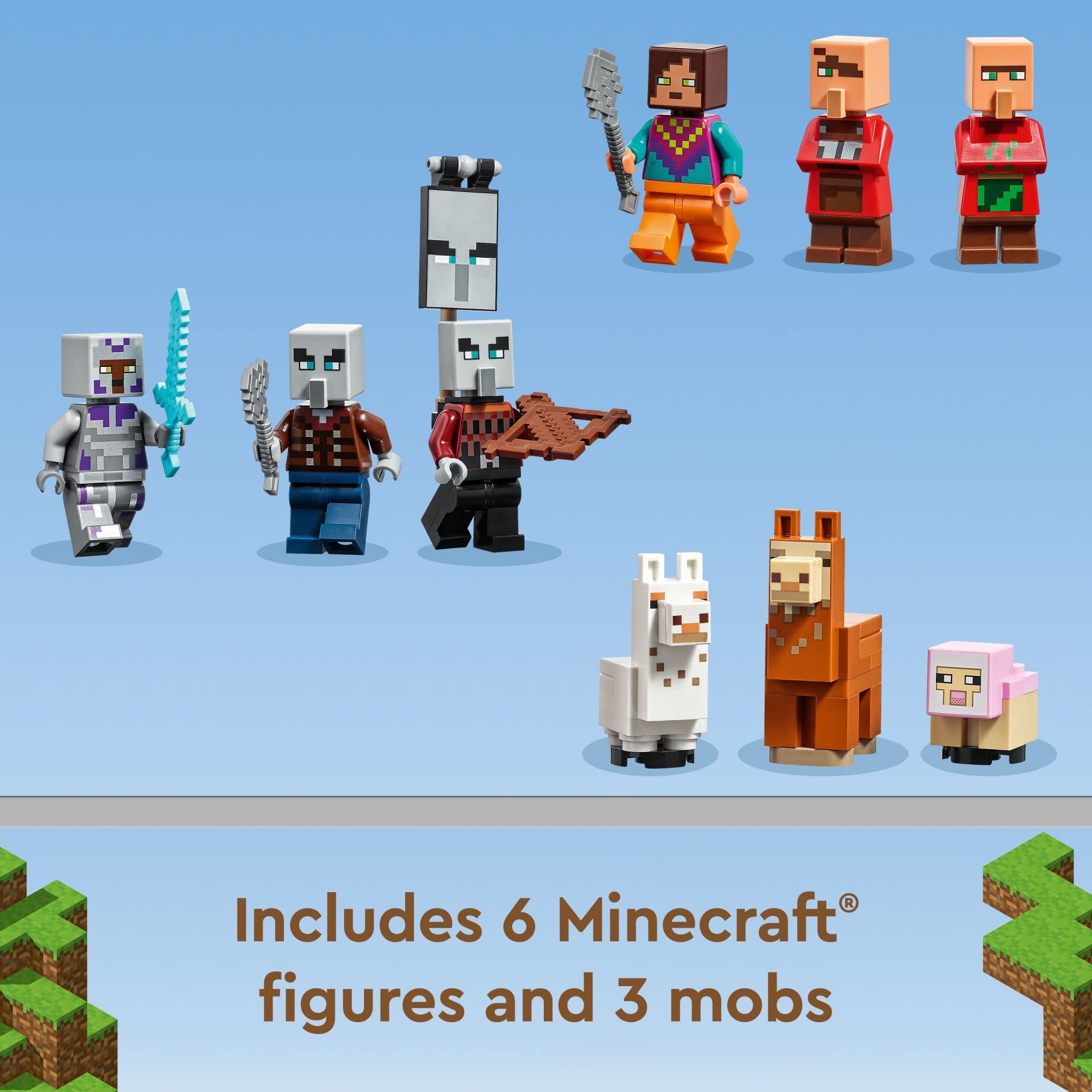 LEGO Minecraft The Llama Village Farm House Building Set 21188 - Creative Construction Toy for Kids Ages 9+ with 6 Customizable Buildings & Minifigures | Perfect Gift for Boys & Girls | Build Your Own Minecraft Village Adventure for Play & Display