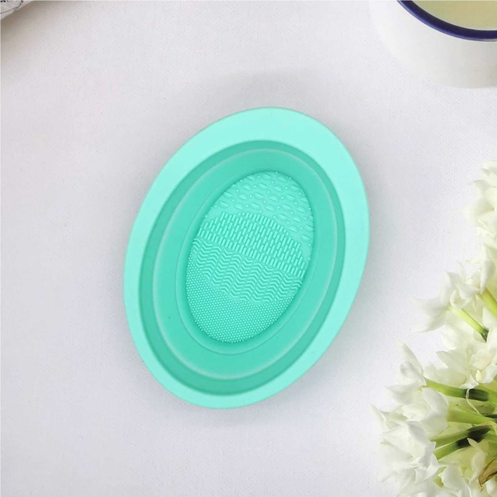 2 Pack Silicone Makeup Brush Cleaner Pad - Reusable Cosmetic Brush Cleaning Tool with Bowl, Portable Travel-Friendly Makeup Accessories for Women | Perfect for Home, Travel & Professional Makeup Artists