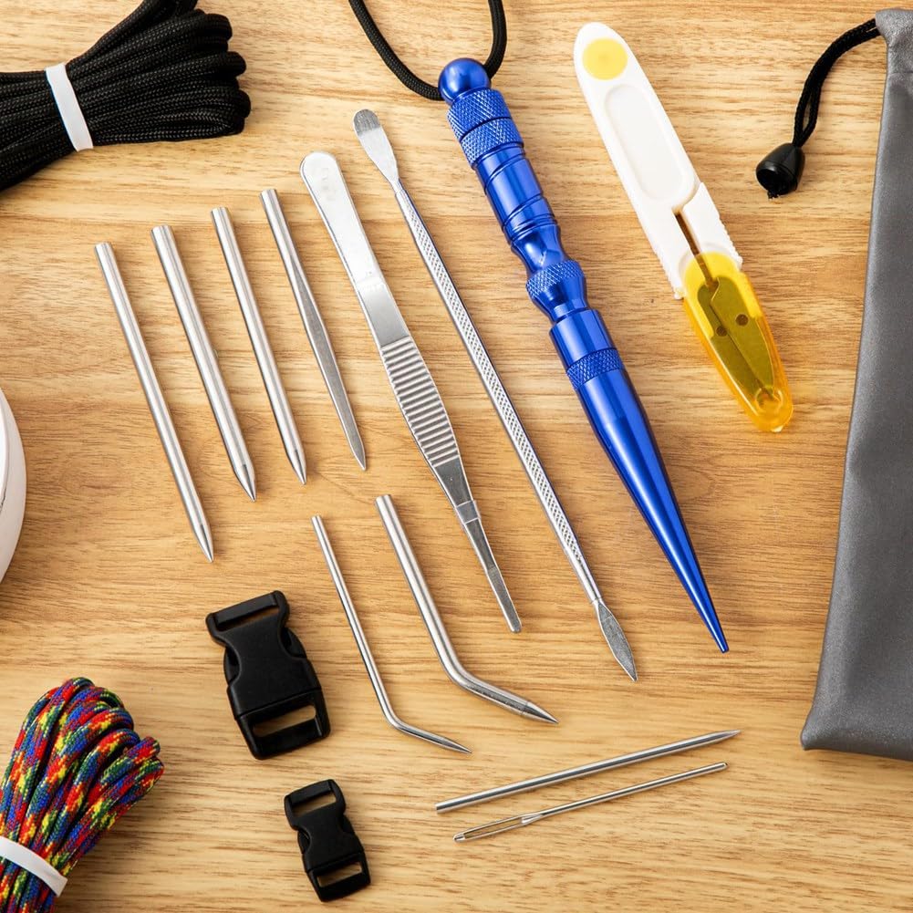 Paracord Knotting Tools Set - DIY Weaving Lacing Needles & Smoothing Tool for Bracelets, Survival Gear & Outdoor Crafts | Camping, Hiking & Emergency Preparedness