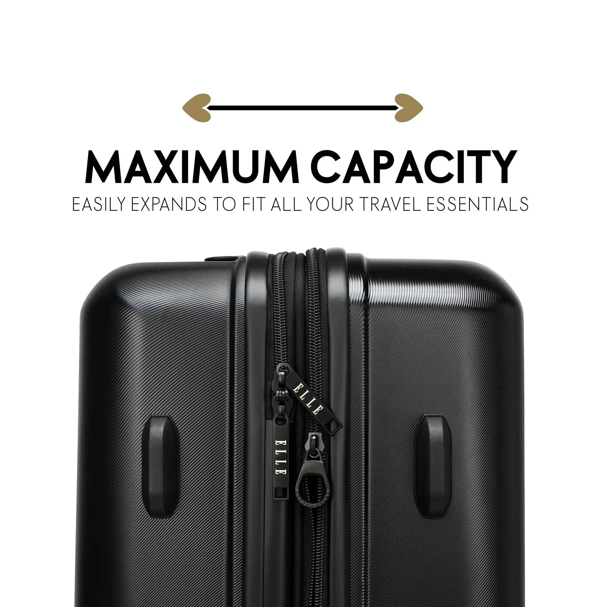 3-Piece Expandable Polycarbonate Luggage Set - Lightweight Durable Suitcase for Travel, Business & Vacation - TSA Lock & 360° Spinner Wheels (Black) | Perfect for International Flights, Family Trips & Business Travel