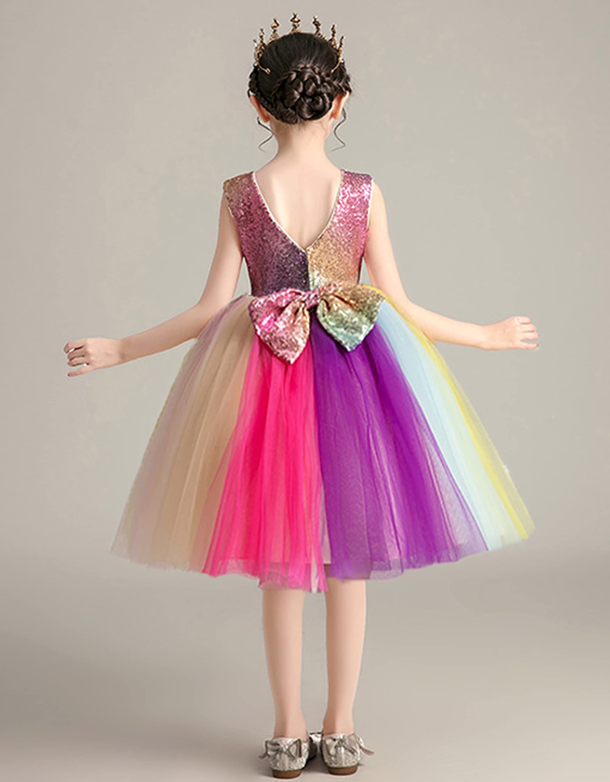 Sparkly Sequins Party Dress for Toddler & Little/Big Girls - Perfect for Birthday Celebrations, Dance Performances & Special Occasions