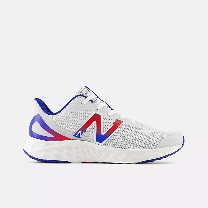 New Balance Junior Arishi V4 Running Shoes for Kids - Silver/Blue - Lightweight & Comfortable for School, Sports & Daily Activities