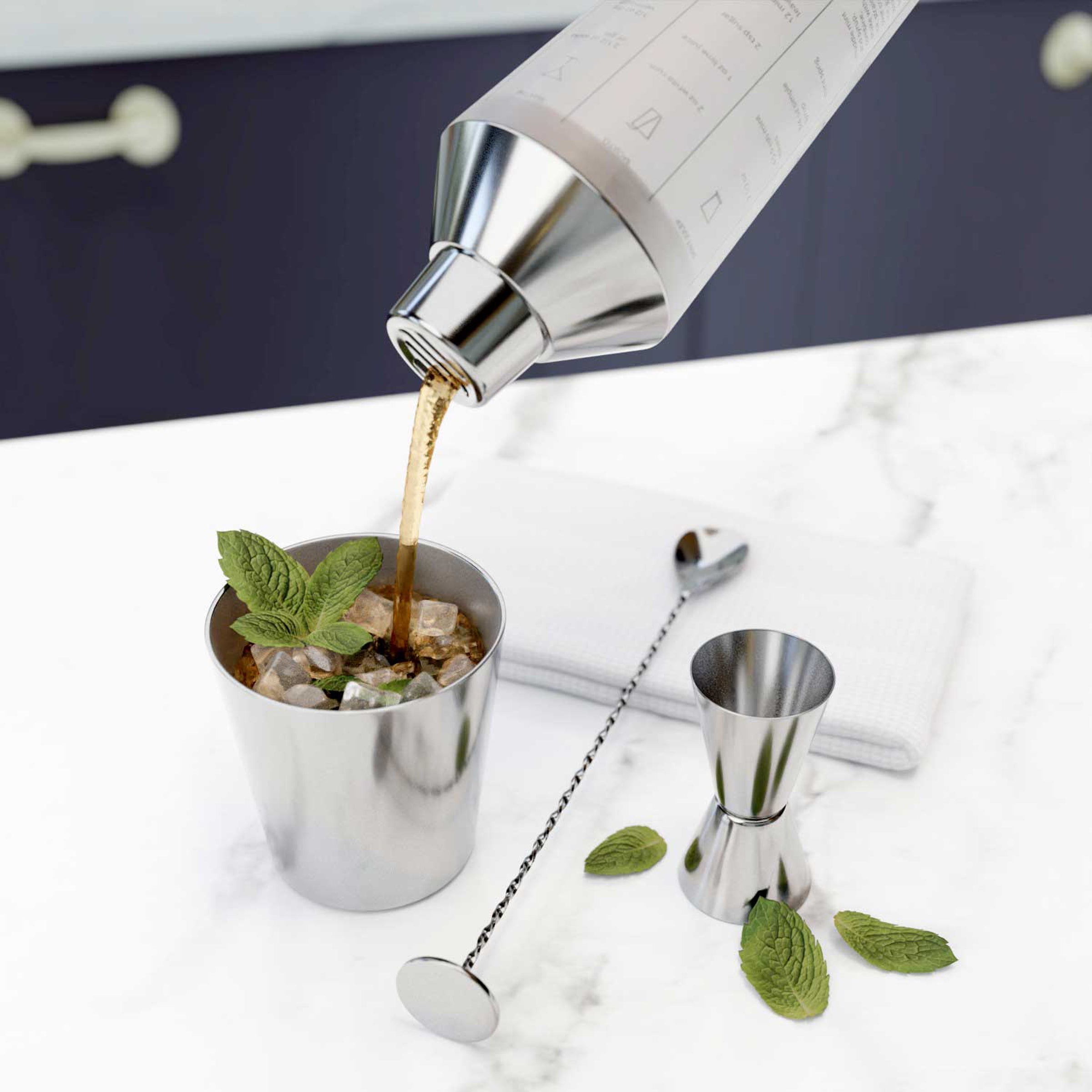 Premium 5-Piece Mixology Cocktail Shaker Set - Bar Tools for Professional & Home Bartenders - Perfect for Mojitos, Margaritas & Craft Cocktails