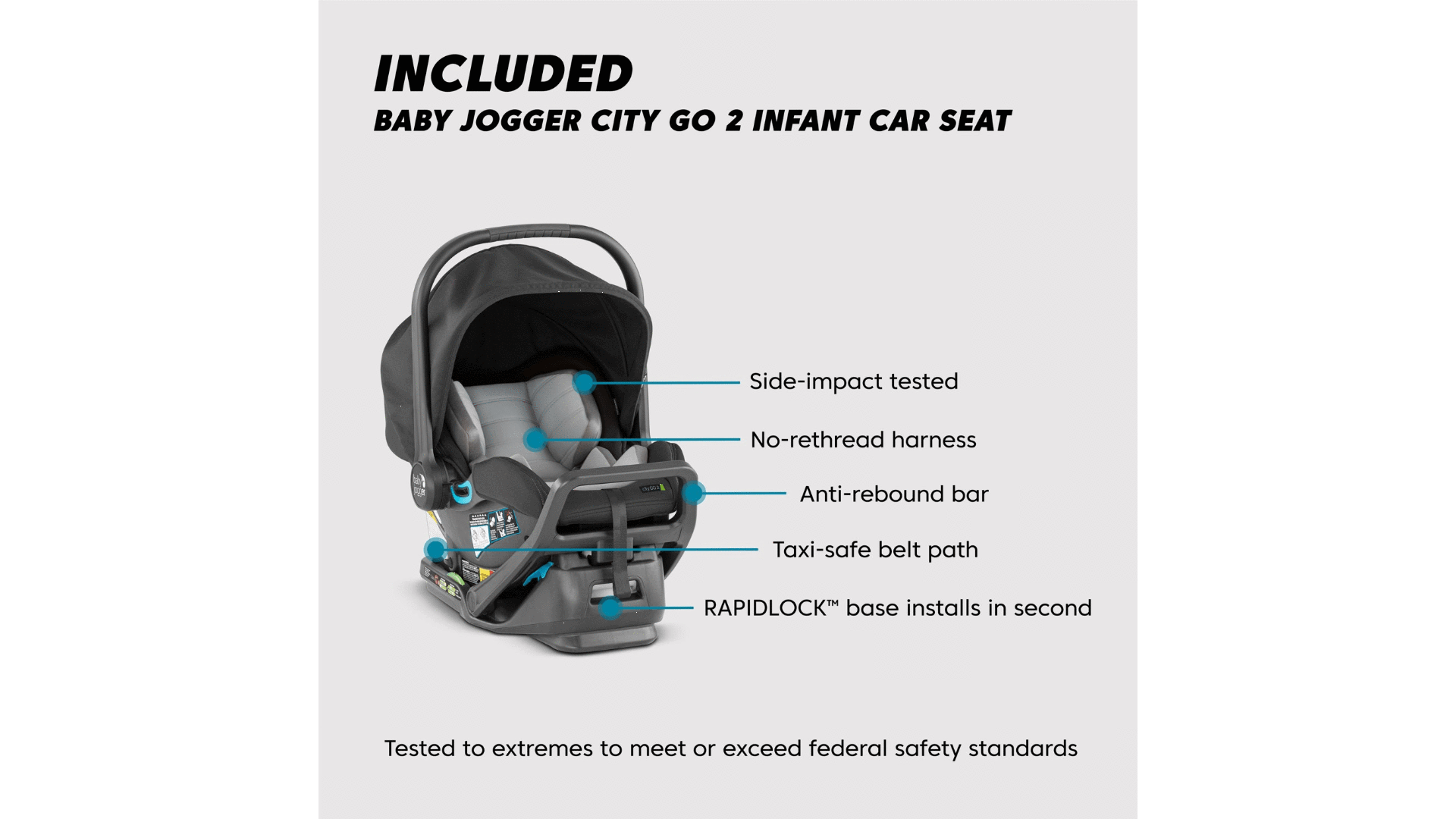 Baby Jogger City Mini GT2 Stroller with City GO2 Travel System - Lightweight Compact Stroller for Infants & Toddlers - Perfect for Urban Walking, Jogging, and Family Travel Adventures