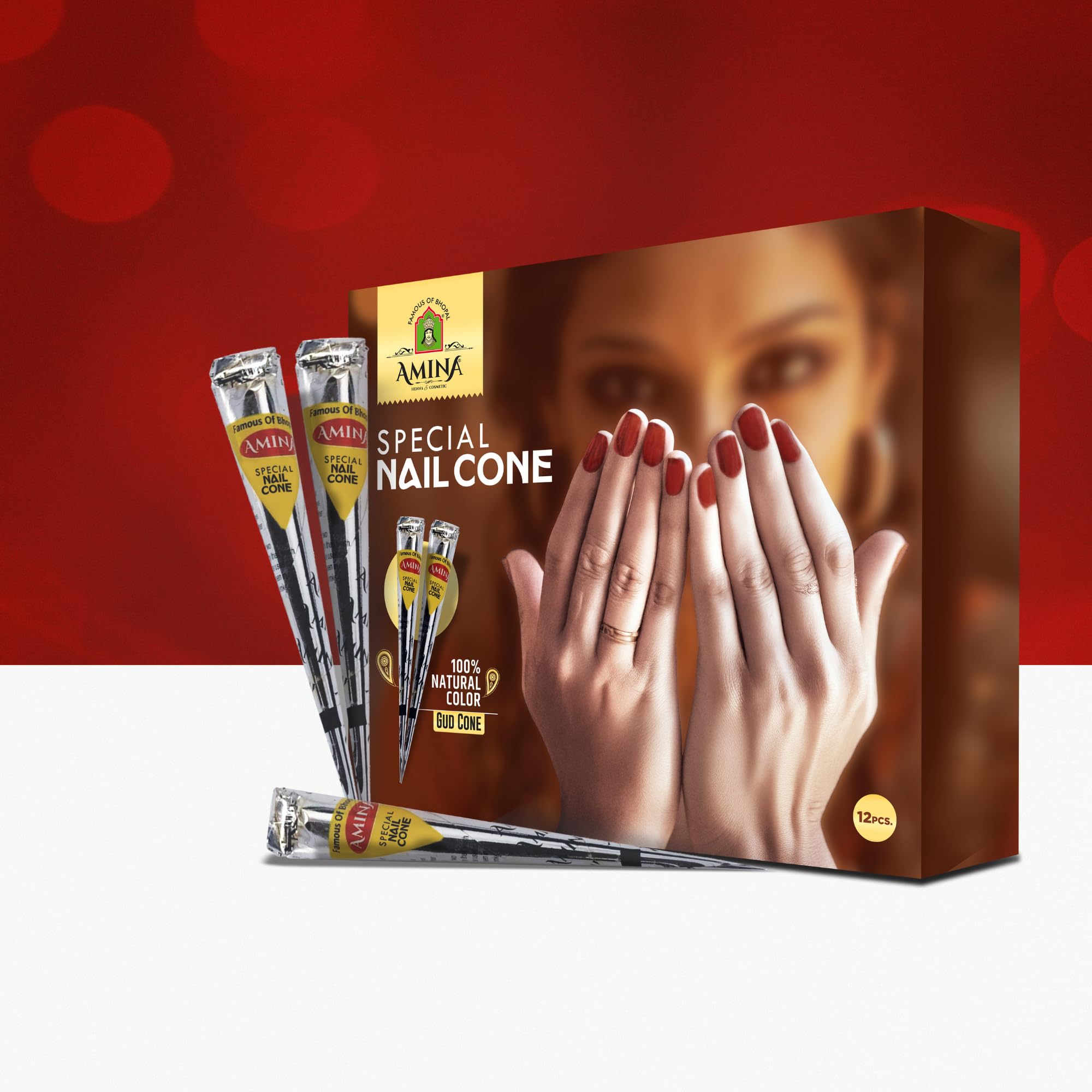 Lado Nail Henna Cone for Mehndi & Tattoo Art - Natural Safe Temporary Body Paint for Hands & Feet - Perfect for Weddings, Festivals & DIY Body Art