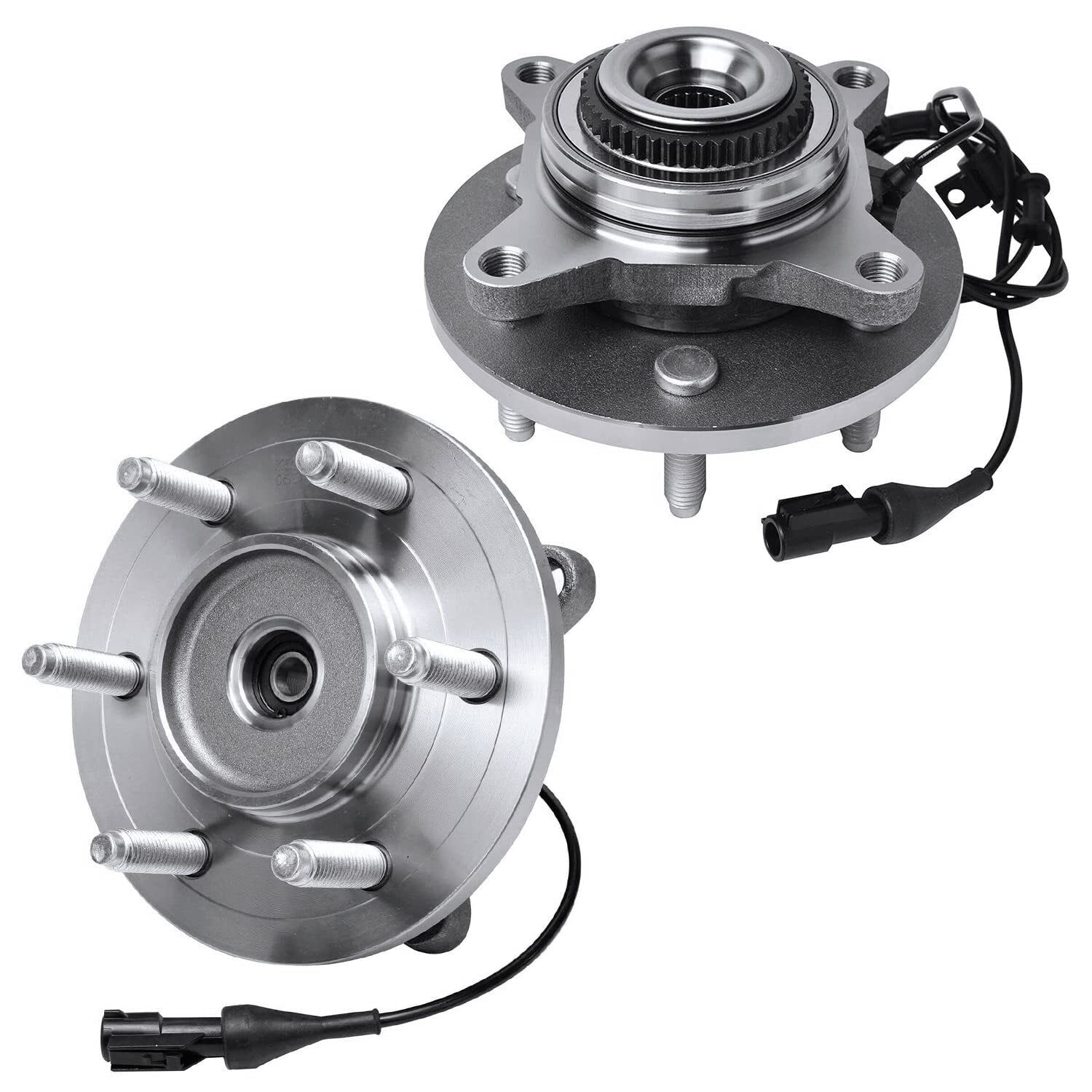 Detroit Axle 4WD Front Wheel Bearing Hub Kit for Ford F-150 Expedition & Lincoln Mark LT Navigator - 2 Wheel Bearings & Hubs with 24 Lug Nuts - Perfect for Off-Roading, Towing, and Heavy-Duty Truck Maintenance