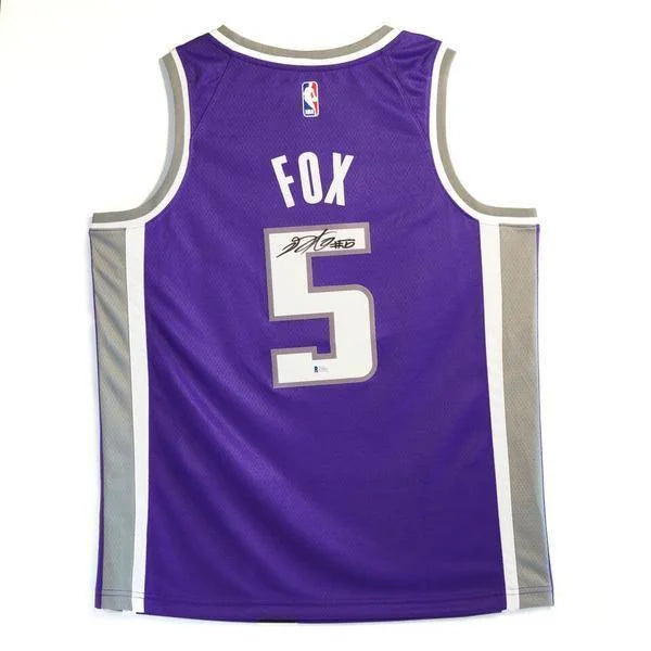 De'Aaron Fox Sacramento Kings Signed Basketball Jersey - BAS Beckett COA 2 Autograph - Authentic NBA Memorabilia for Collectors & Fans - Perfect for Display, Gifts, and Sports Memorabilia Collections