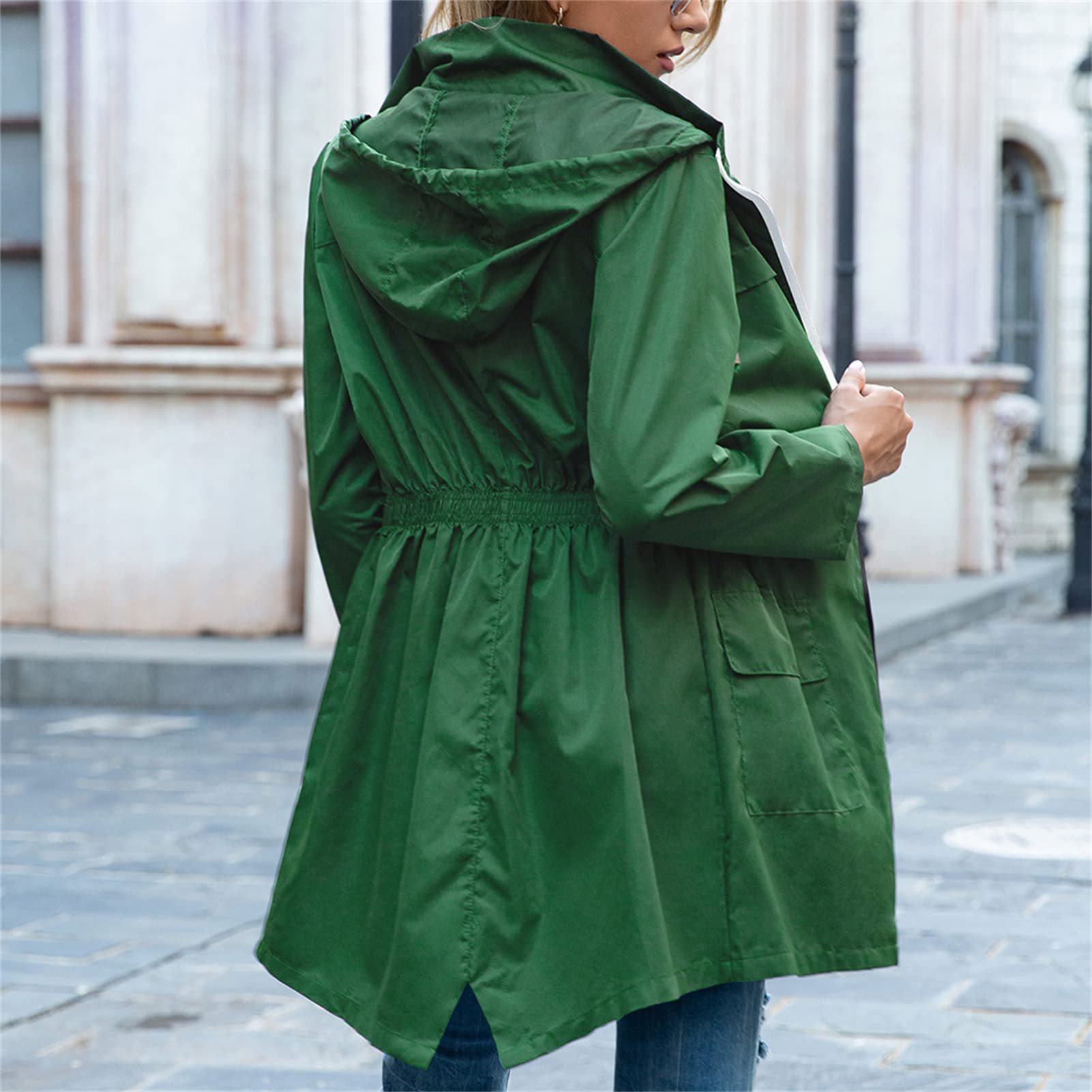 Women's Waterproof Raincoat - Lightweight Hooded Rain Jacket & Windbreaker for Outdoor Hiking, Travel & Active Wear | All-Weather Protection for Rainy Days & Adventures