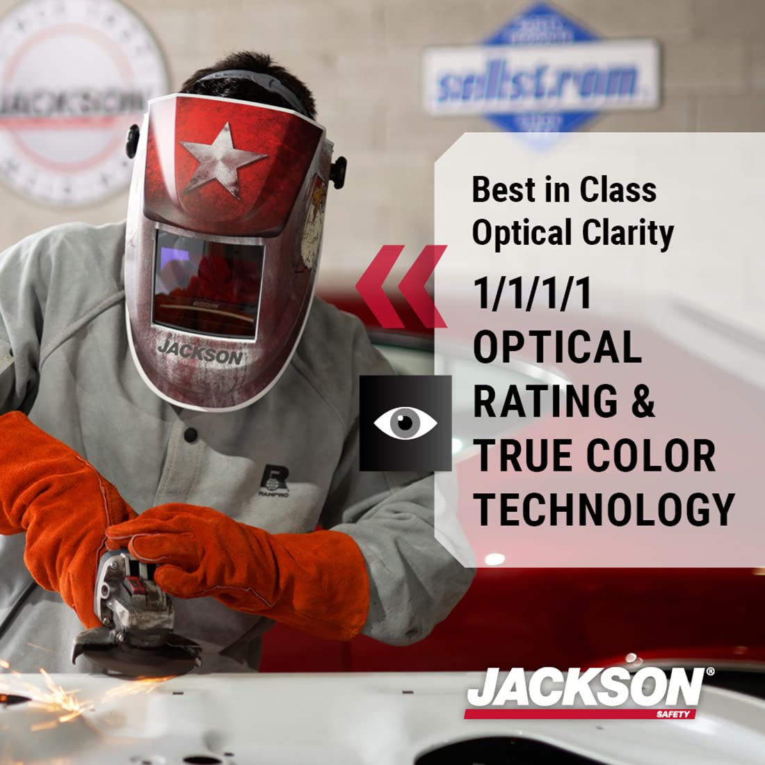 Jackson Safety Premium Auto Darkening Welding Helmet with ADF - Ultra Lightweight Welding Hood ANSI Z87.1 Certified - for MIG, TIG, Arc Welding & Metal Fabrication (Multiple Styles Available)