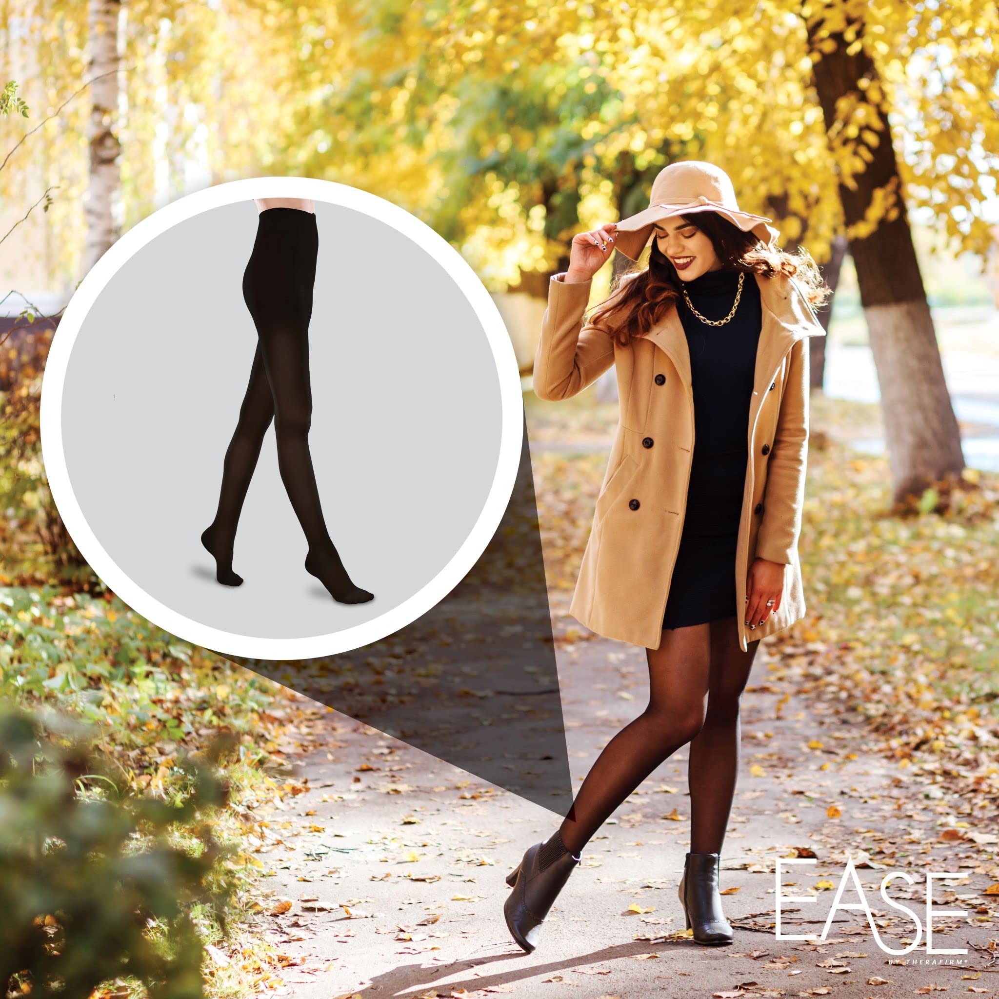 Ease Sheer Women's Support Pantyhose - 30-40mmHg Firm Compression Stockings for Varicose Veins & Swelling Relief - Perfect for Nurses, Travel & Everyday Comfort