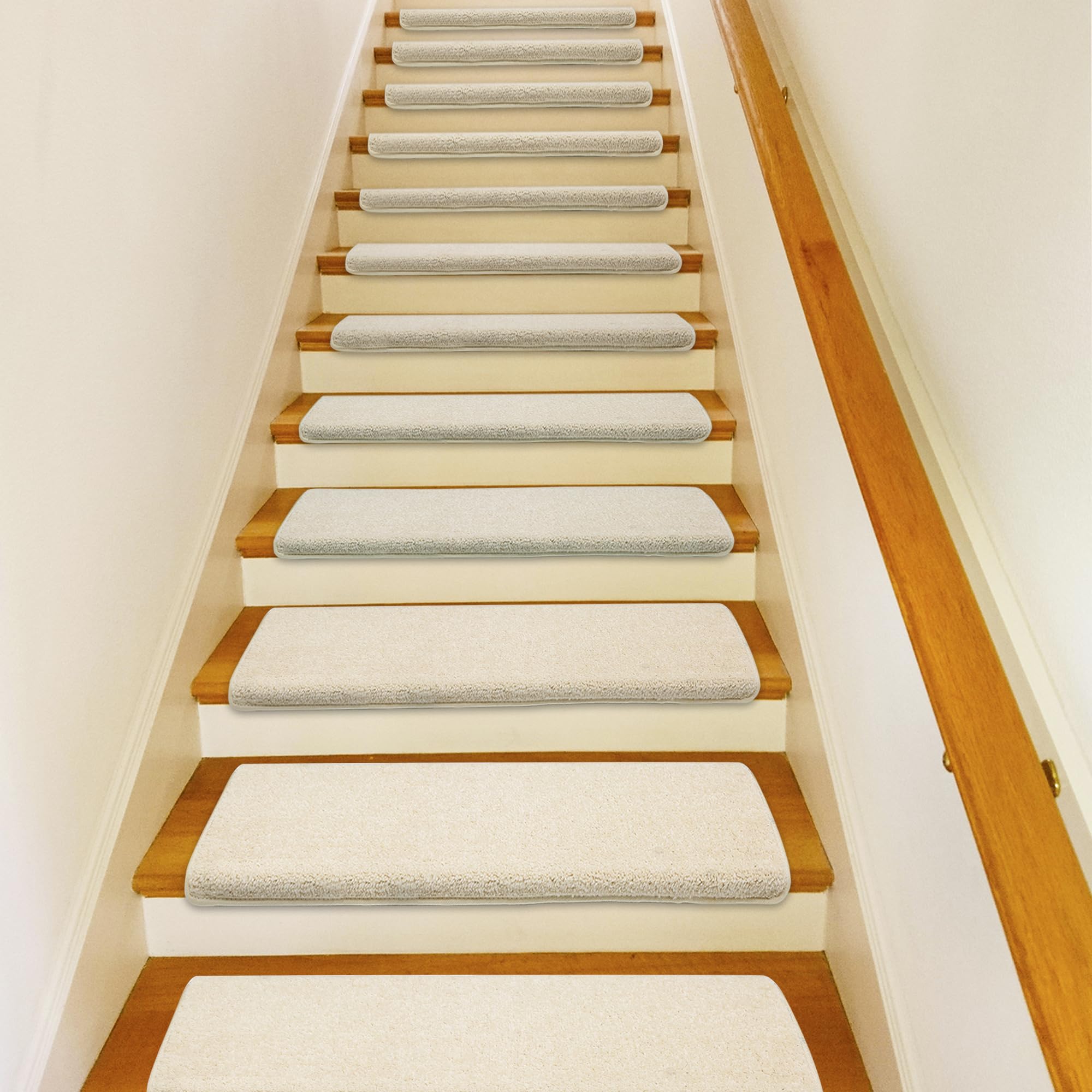 PURE ERA Bullnose Carpet Stair Treads Set - 14-Piece Non-Slip Stair Protectors (9.5