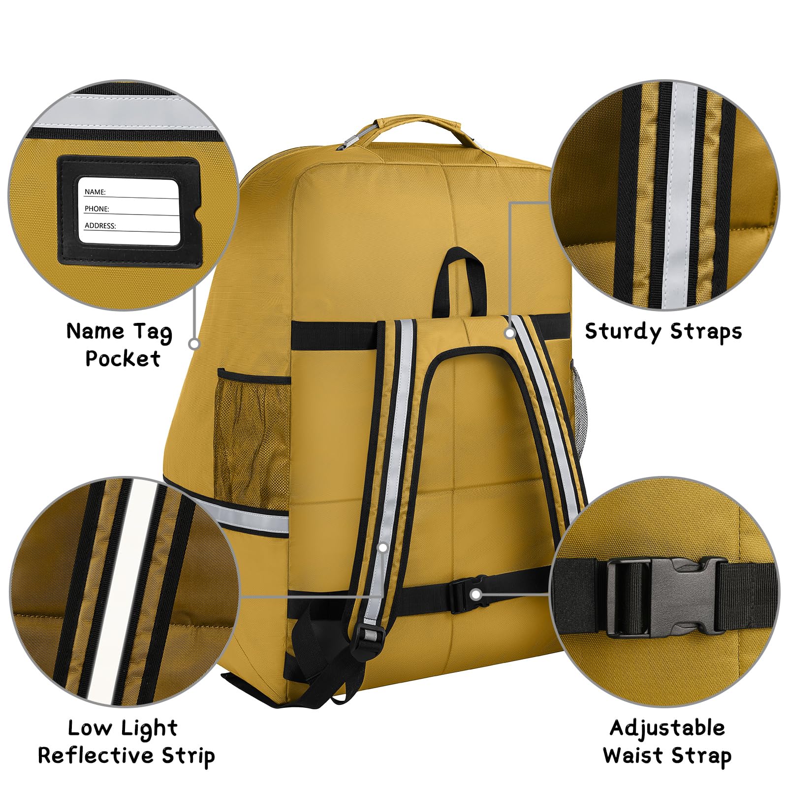 SINVICKO Large Car Seat Travel Backpack - Durable Car Seat Carrier Bag for Airplane, Gate Check & Infant Seat Protection | Perfect for Air Travel, Road Trips & Storage