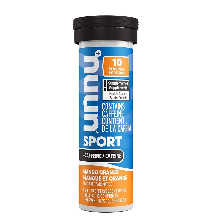 Nuun Sport + Caffeine Electrolyte Tablets - Mango Orange Flavor | Hydration Boost for Athletes & Fitness | Perfect for Running, Cycling & Workouts
