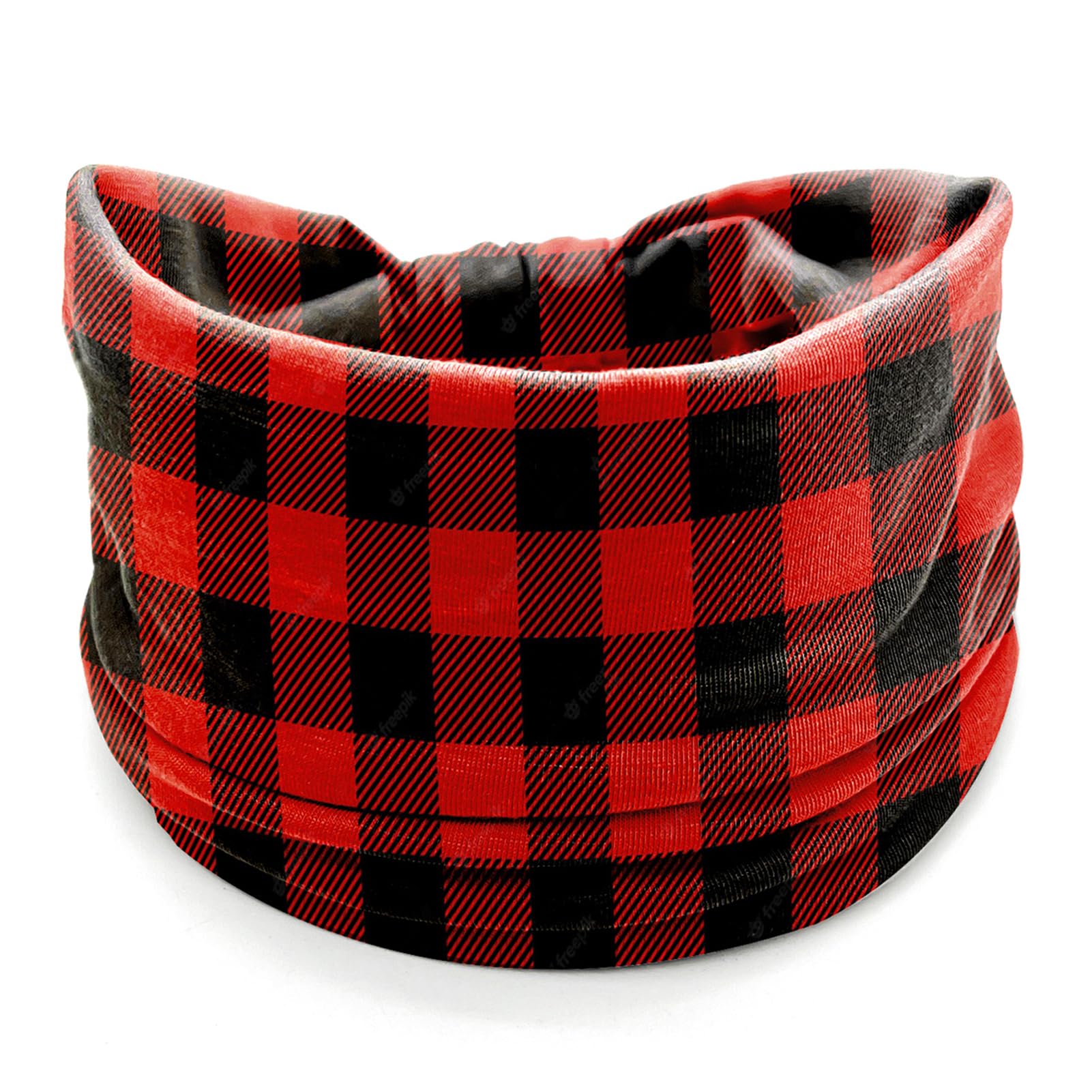 4Pcs Christmas Headbands for Women - Snowflake Plaid Holiday Hair Bands, Festive Gift Hair Accessories for Xmas Party, Family Gathering & Holiday Photos (Red Plaid)