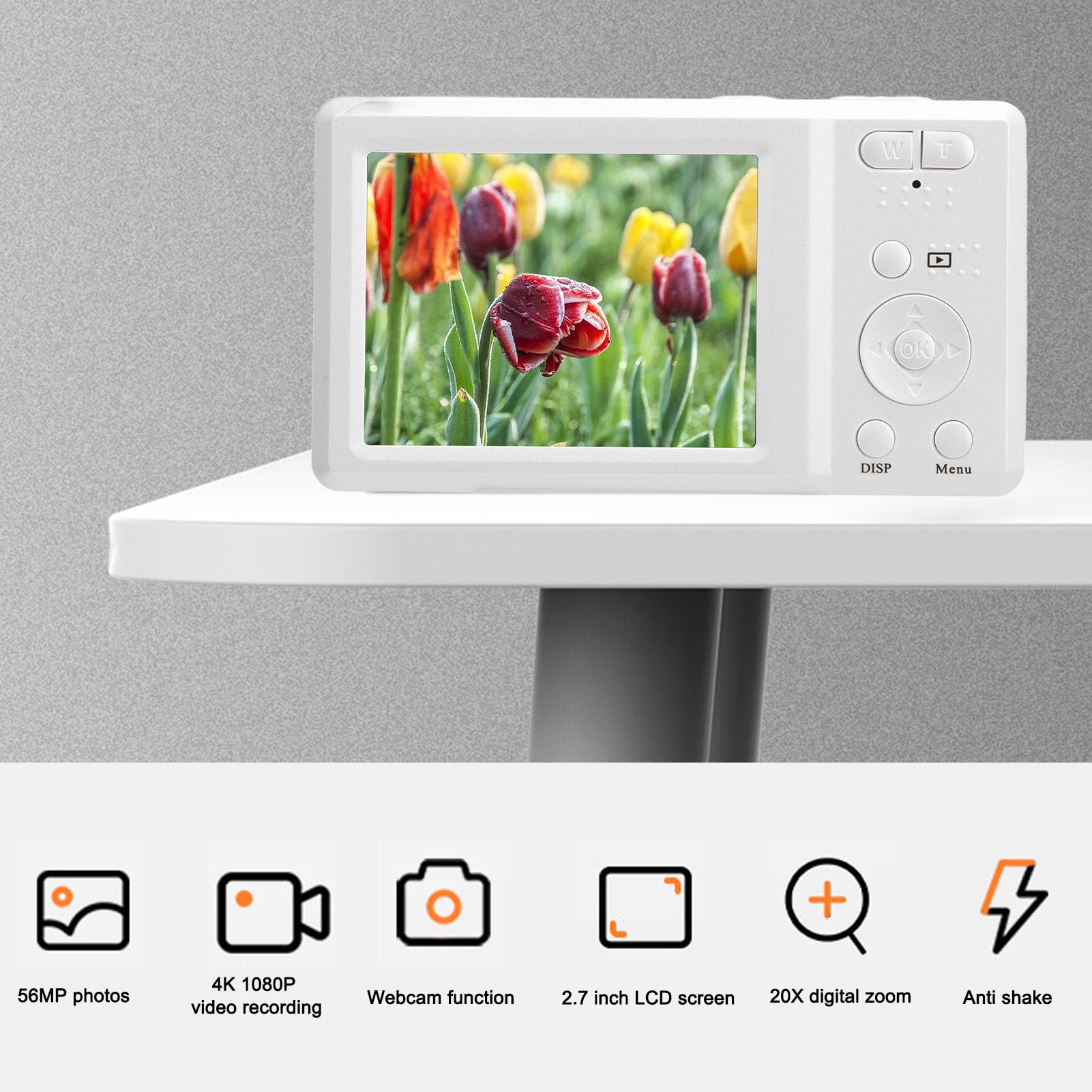 56MP 4K Ultra HD Digital Camera with 2.7