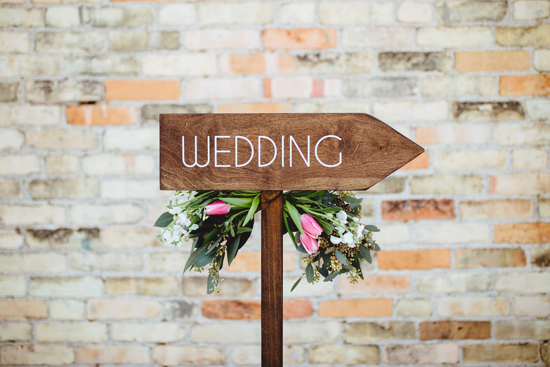 Rustic Wood Wedding Arrow with Stake - Handmade Wooden Sign for Wedding Ceremony & Reception - Perfect for Aisle Decor, Photo Props & Backdrop Signage