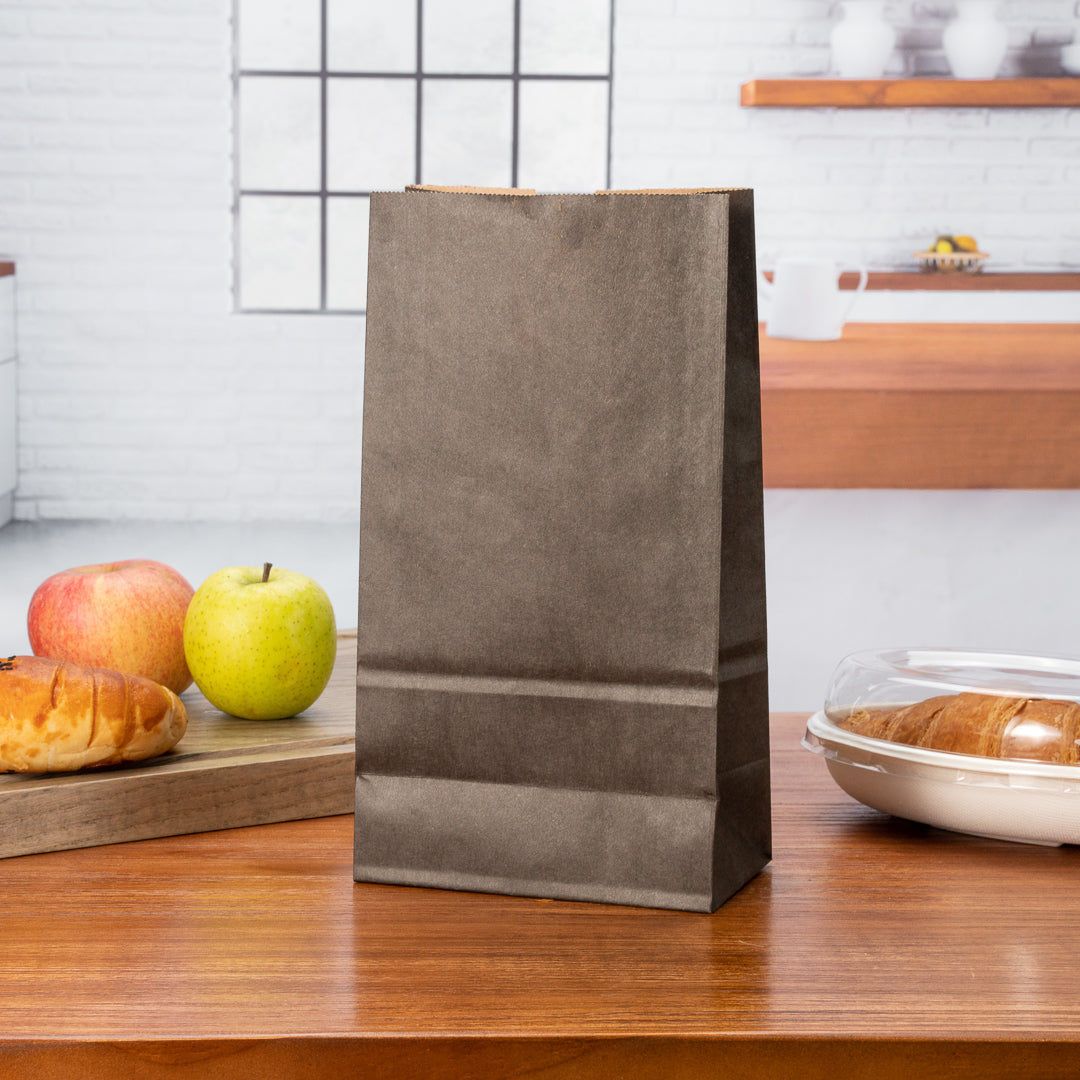 Premium Black Paper Bags 6 lb Capacity - 6 x 3.5 x 10.75 Inches - Pack of 100 - Eco-Friendly Gift & Retail Packaging for Parties, Stores & Takeout