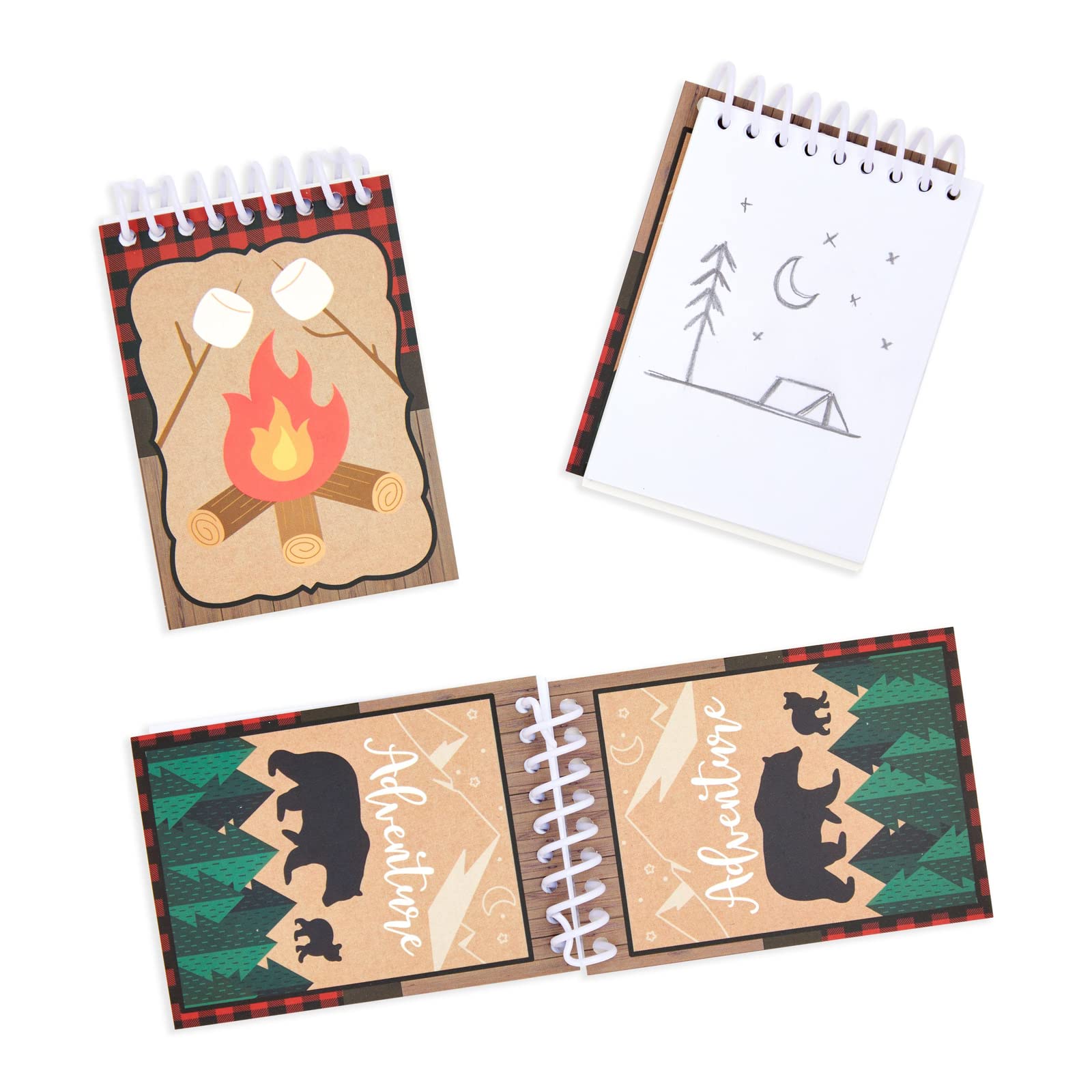 32 Pack Kids Adventure Theme Notepads - 4 Wilderness Designs (2.5