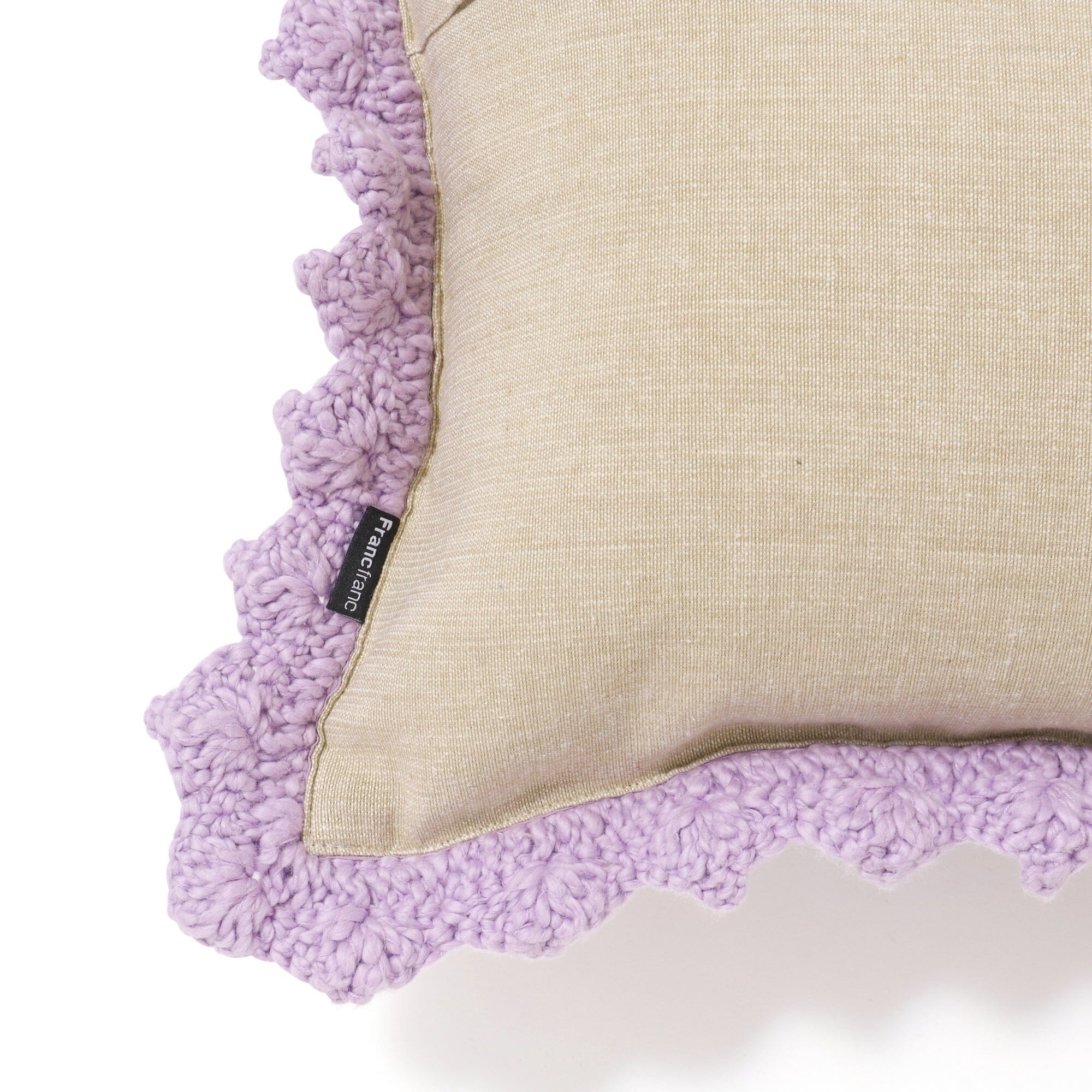 Handmade Crochet Flower Cushion Cover 16x10 Inches - Soft Bohemian Home Decor for Sofa, Bed, Chair - Purple & Yellow Boho Pillow Case for Living Room, Bedroom, Nursery