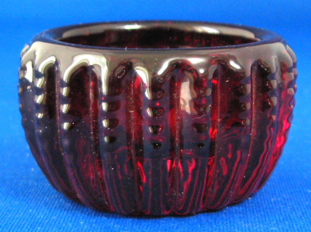 Vintage Ruby Red Glass Salt Dip & Teabag Holder - Imperial Glass Zipper Open Salt Container 1970s Retro Kitchenware for Tea Parties & Collectors