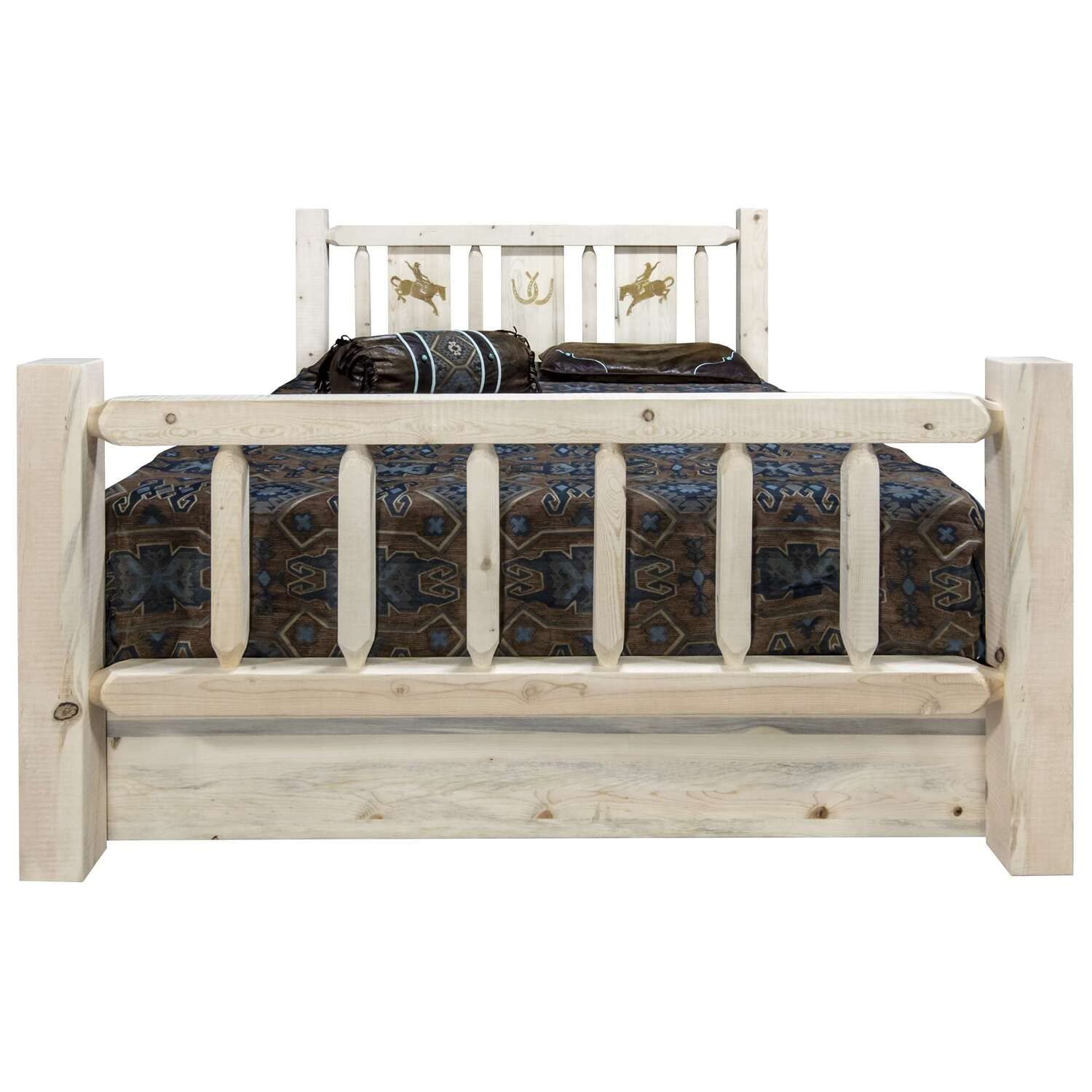 Montana Log Collection Solid Wood Homestead California King Bed Frame - Rustic Bedroom Furniture for Cabin, Lodge & Ranch Style Homes