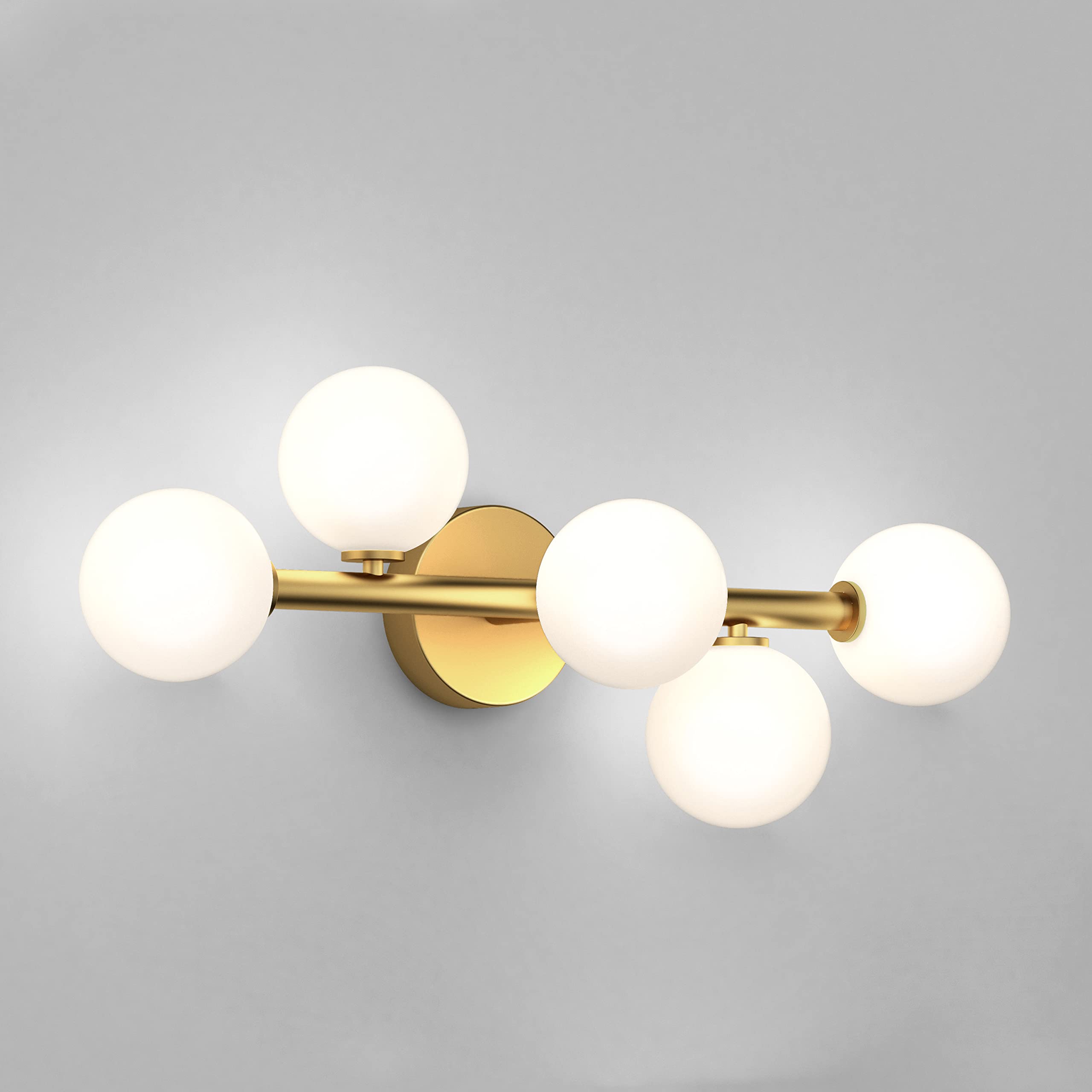 Artika Bloom 5-Light Vanity Light Fixture in Gold - Modern Bathroom Lighting for Makeup Vanity & Dressing Room - Elegant Gold Finish Mirror Lights for Bedroom & Bathroom Decor