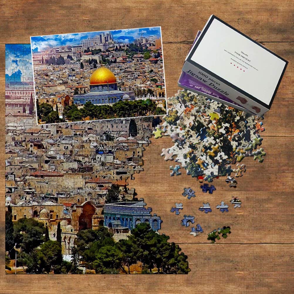 1000 Piece Israel Jigsaw Puzzle - Old City of Jerusalem Wooden Travel Souvenir - Perfect for Adults, Home Decor & Educational Gifts