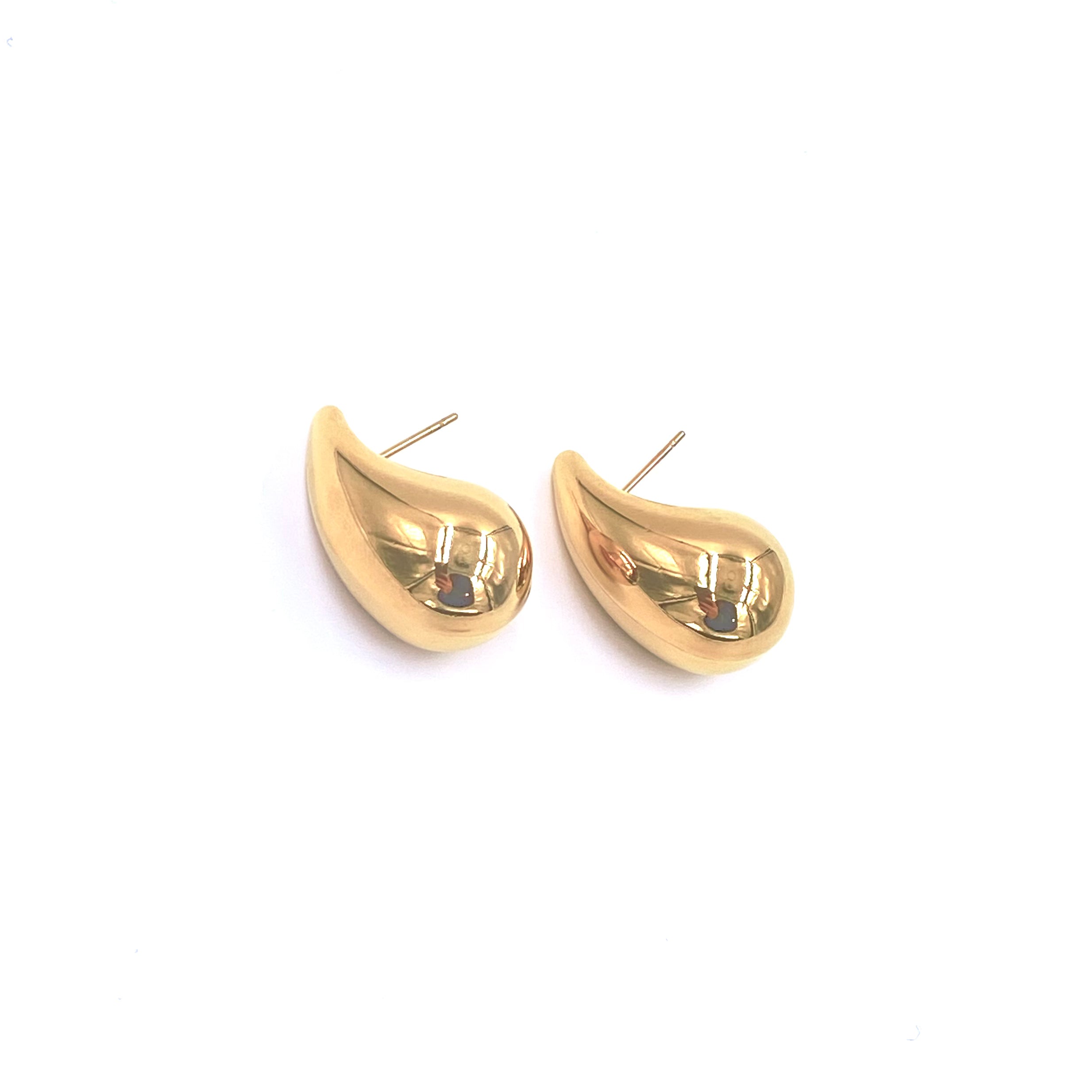 Ashley Gold Stainless Steel Gold Plated Tear Drop Stud Earrings for Women - Hypoallergenic Fashion Jewelry for Parties, Weddings & Everyday Wear