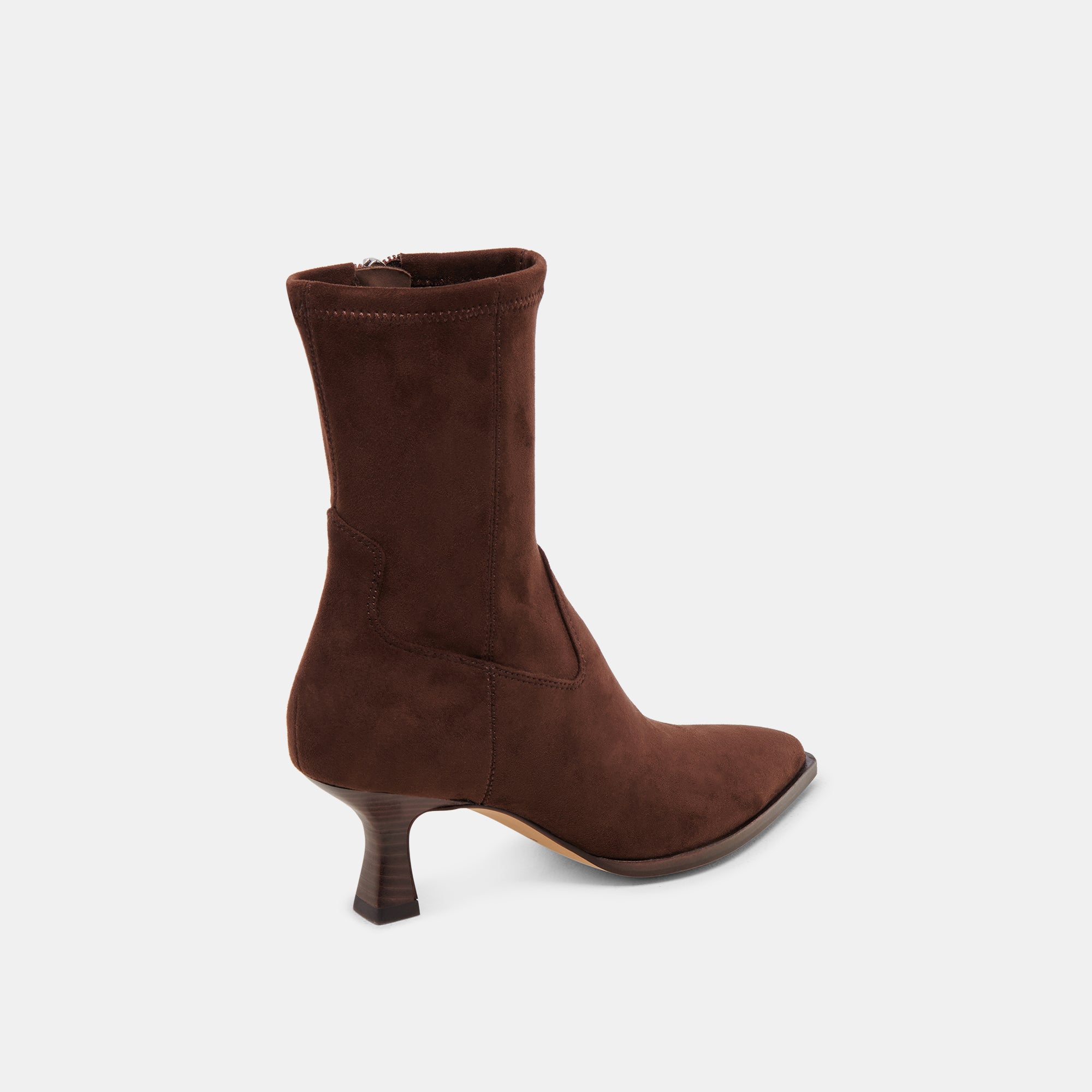 ARYA Wide Calf Boots for Women - DK Brown Stella Suede Ankle Boots for Comfort & Style | Perfect for Fall, Winter & Casual Outfits