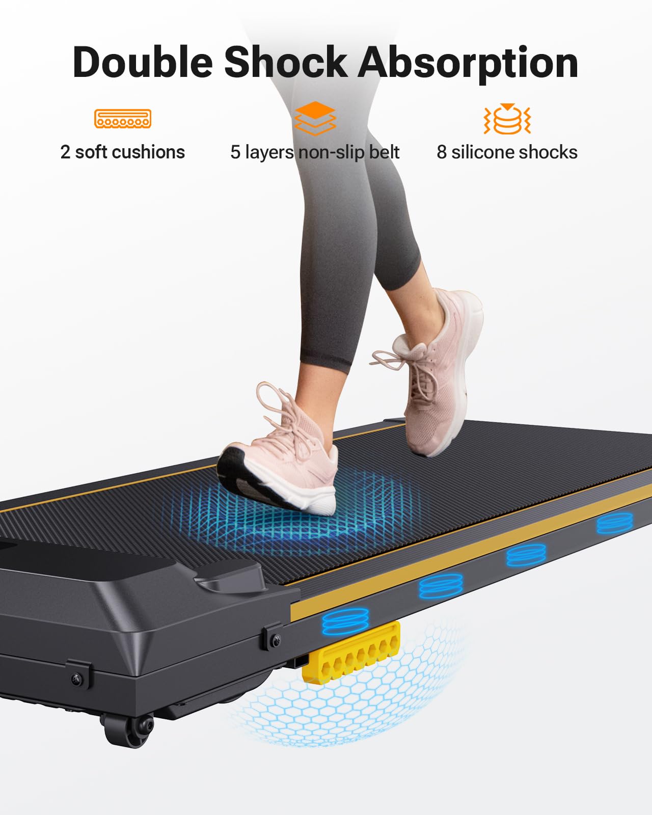UREVO 2-in-1 Under Desk Treadmill with Remote Control & LED Display - Portable Walking Pad for Home & Office Use | Compact Exercise Machine for Workstation, Small Spaces & Indoor Fitness