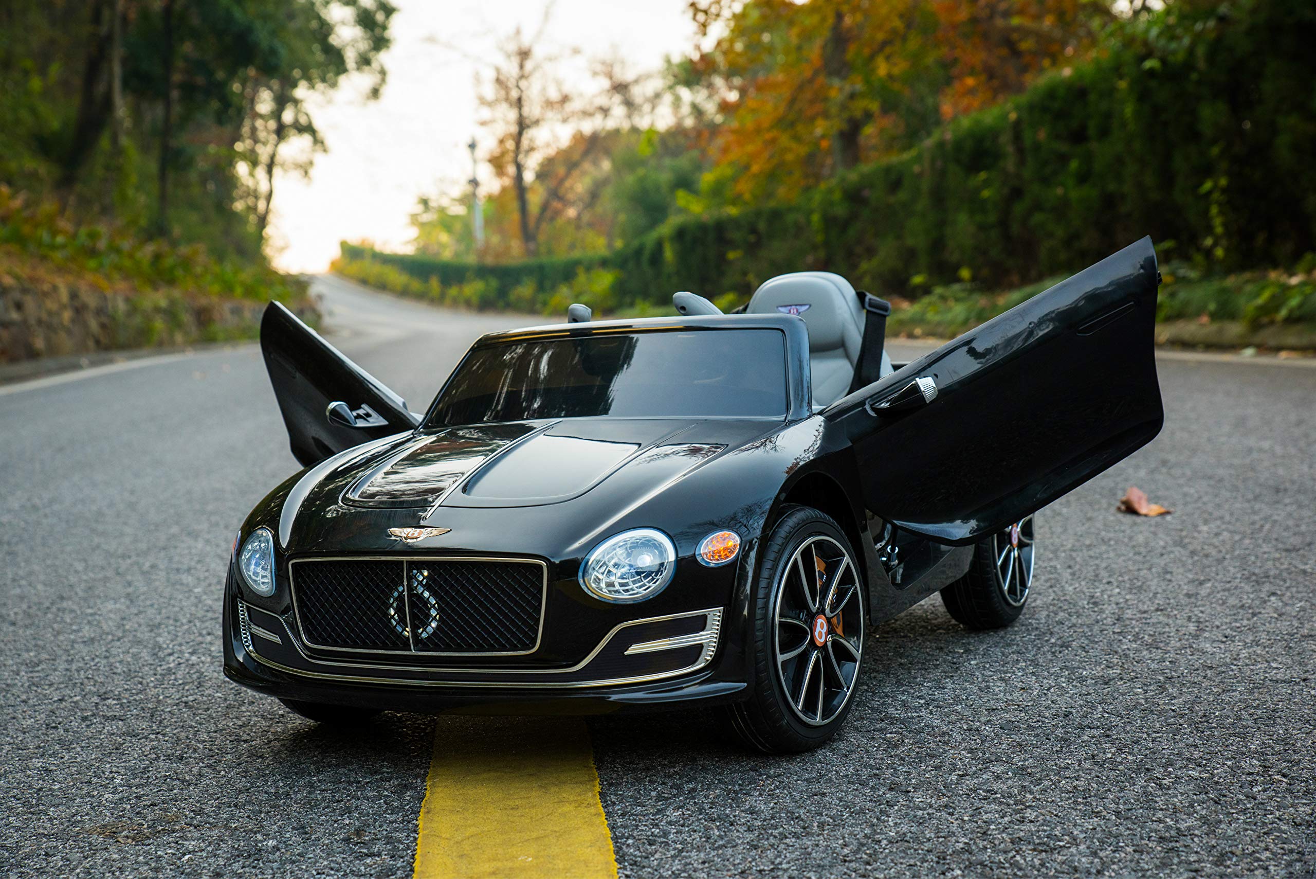 **Licensed Bentley EXP12 Kids Ride-On Toy Car - 12V Battery-Powered Electric 4-Wheeler with Parent Remote Control, Foot Pedal, 2 Speeds, Music, AUX & LED Headlights - Perfect for Outdoor Play & Birthday Gifts (Black)**
