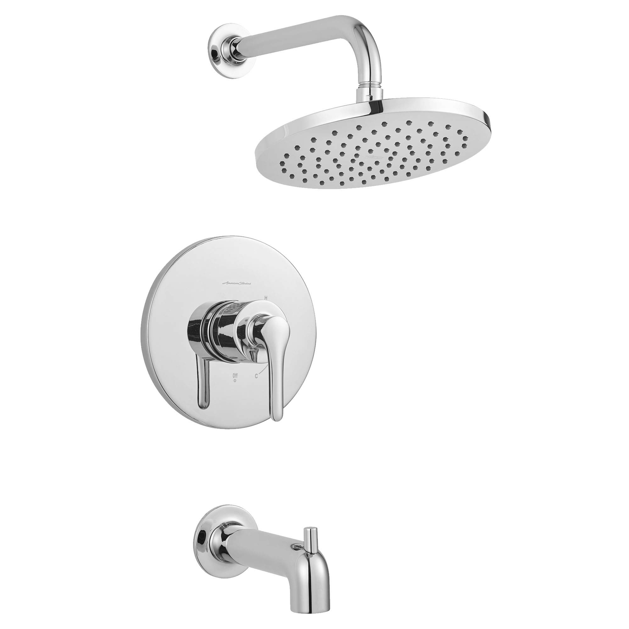 American Standard TU105502.002 Chrome Studio S Tub and Shower Trim Kit with Cartridge - 2.5 GPM Flow Rate for Bathroom Renovation | Perfect for Modern Home Bathing Experience